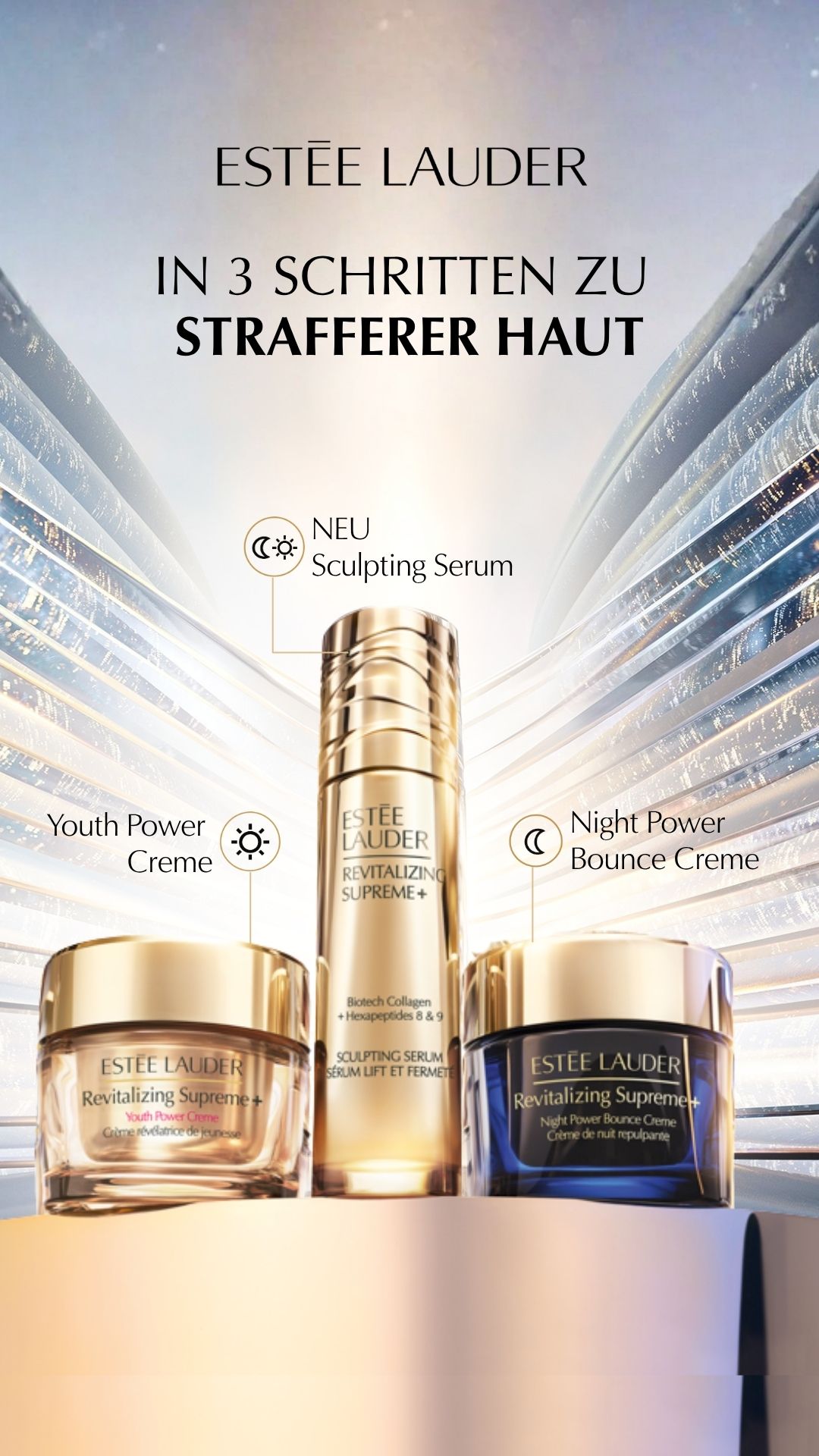 Estée Lauder Germany Facebook ad: NEU: Revitlazing Supreme+Routine