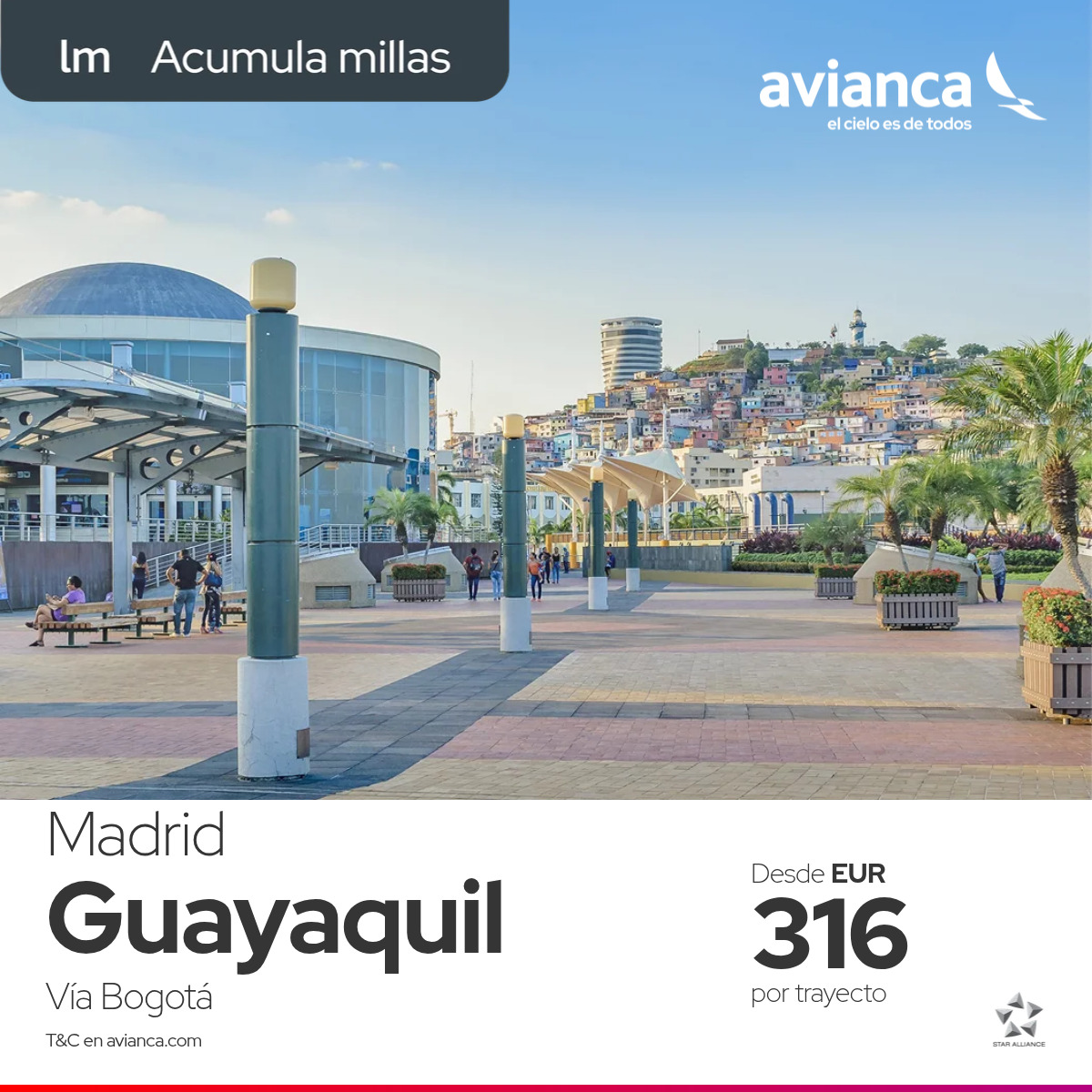 Avianca Facebook ad: Tu viaje empieza aquí
