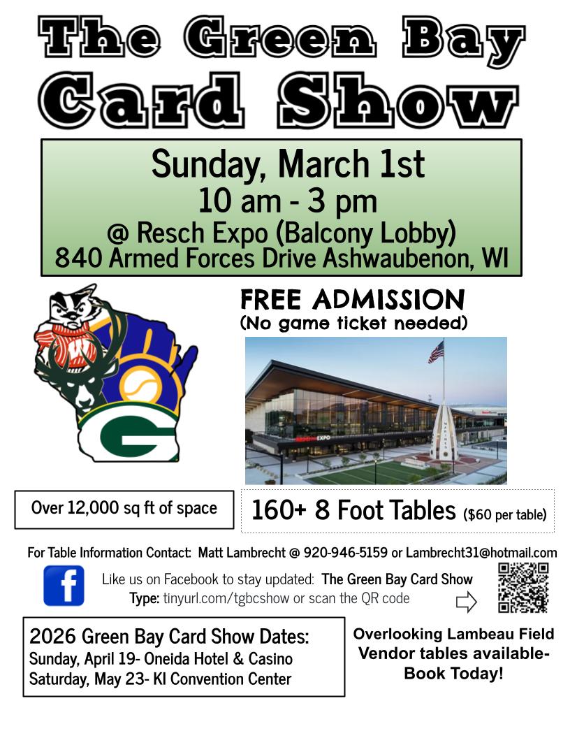 The Green Bay Card Show Facebook ad
