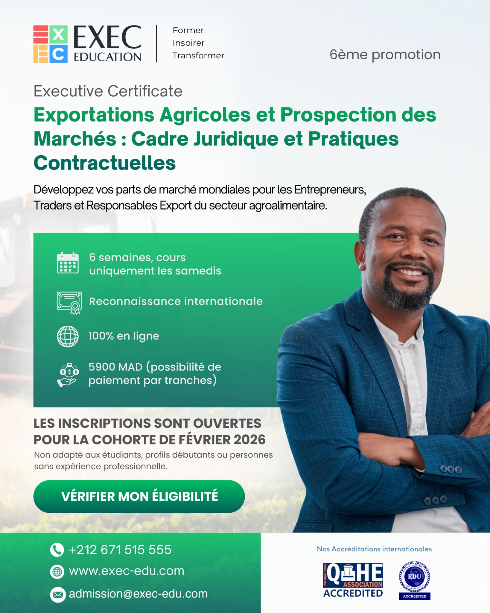 EXEC Education Facebook ad: Executive Certificate: Exportations Agricoles et…