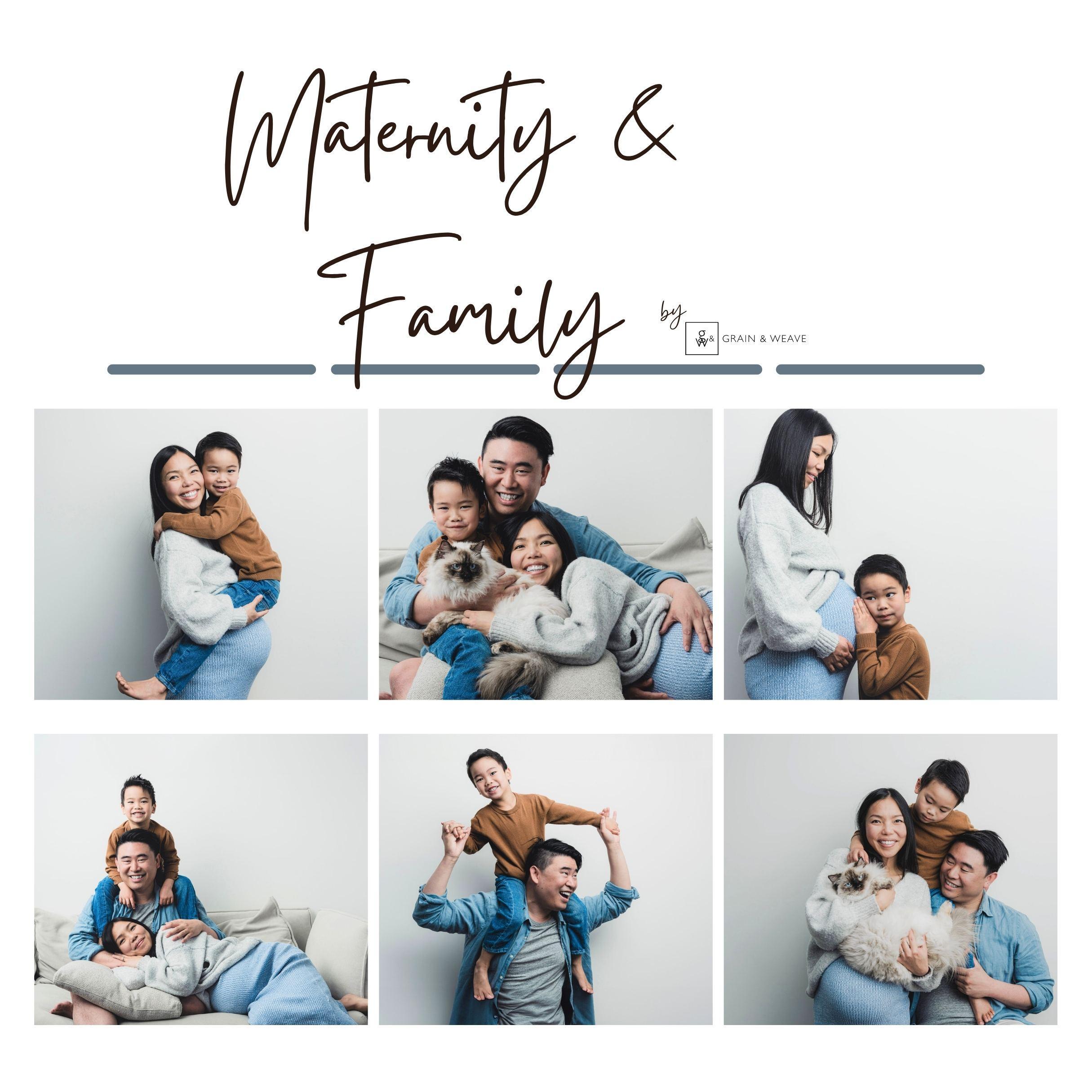 Grain & Weave - In Home Family & Baby Photography Facebook ad: Family & Maternity Photography at Home
