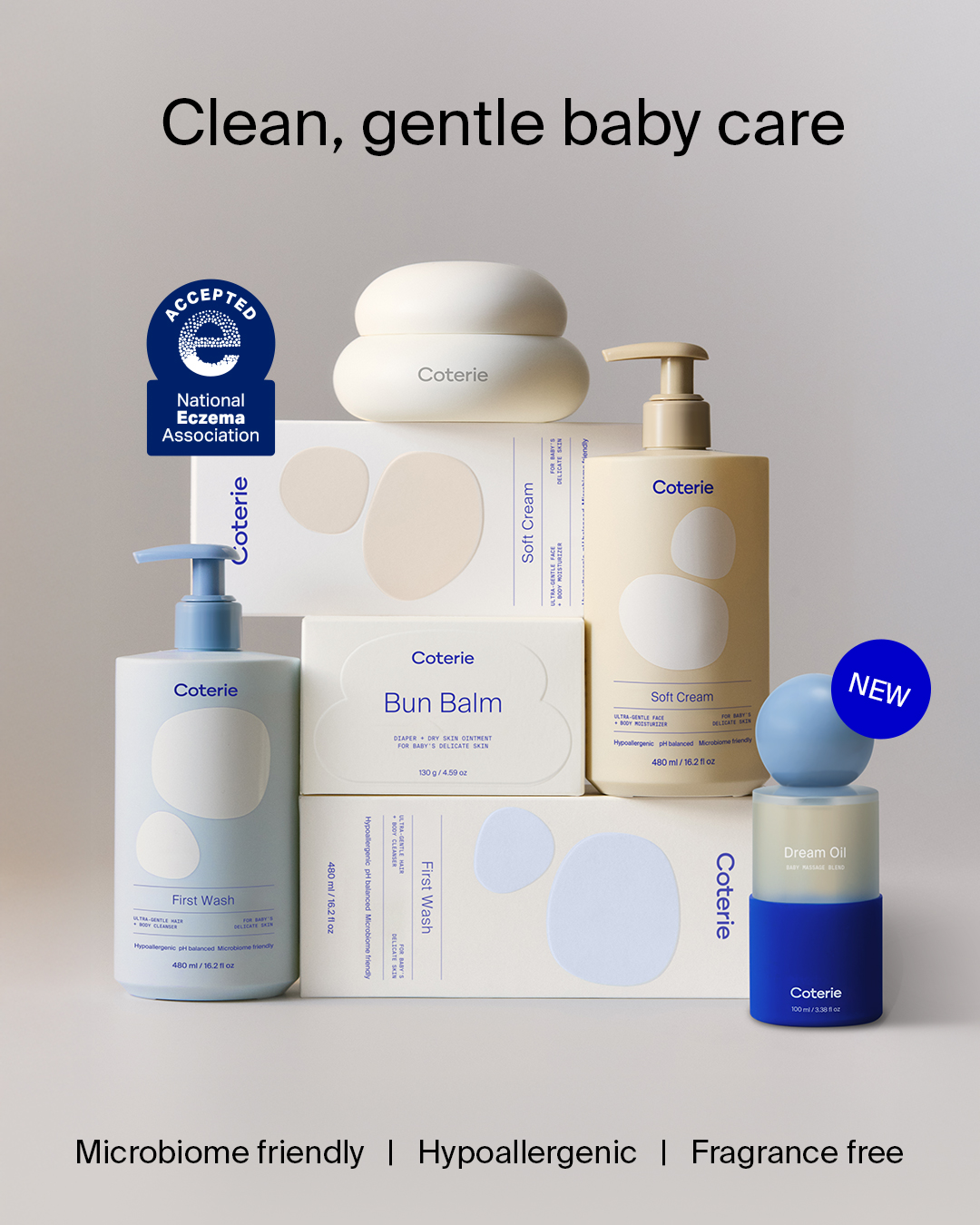 Coterie Baby Facebook ad: NEW: Clean, gentle baby care