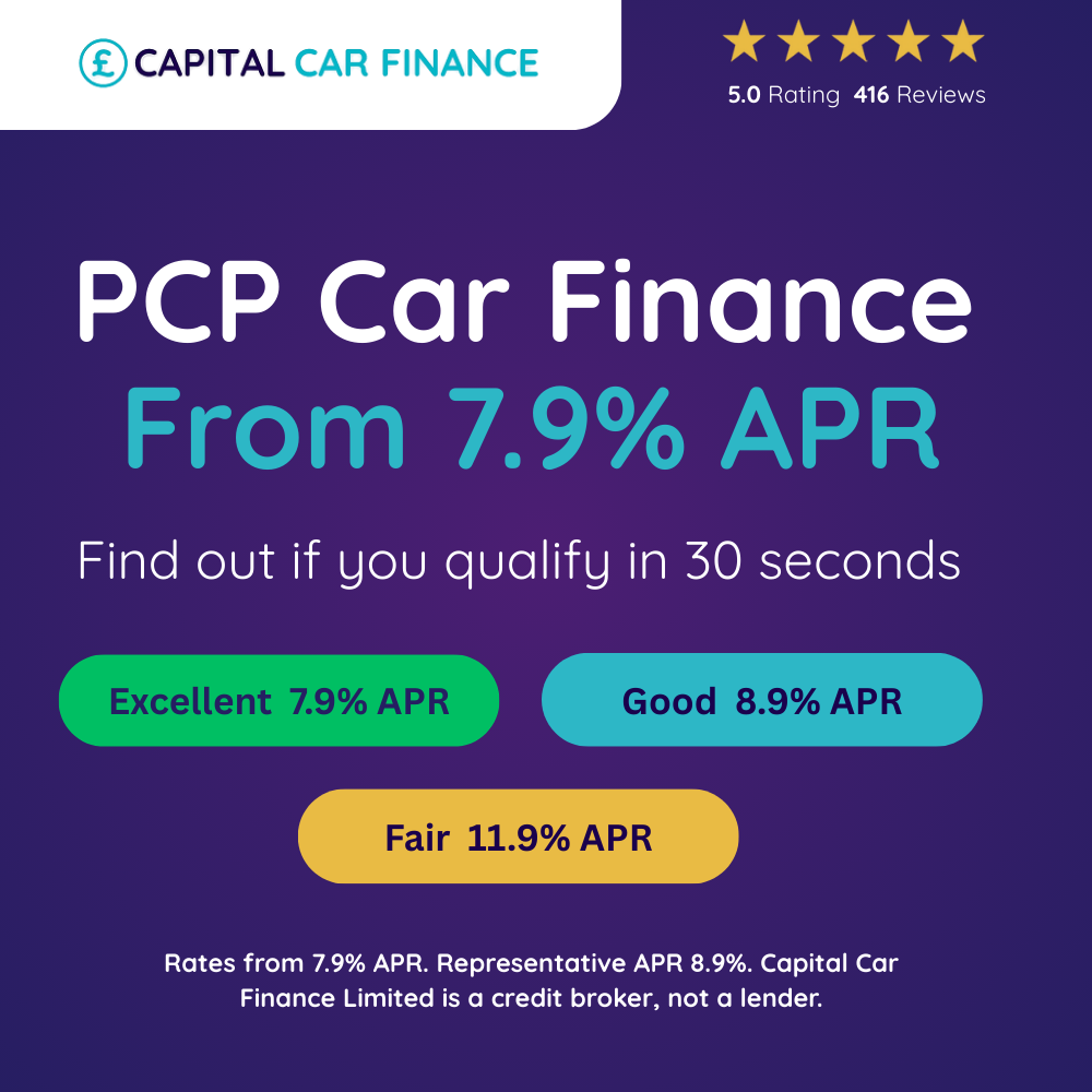 Capital Car Finance Facebook ad: PCP Finance From 7.9%