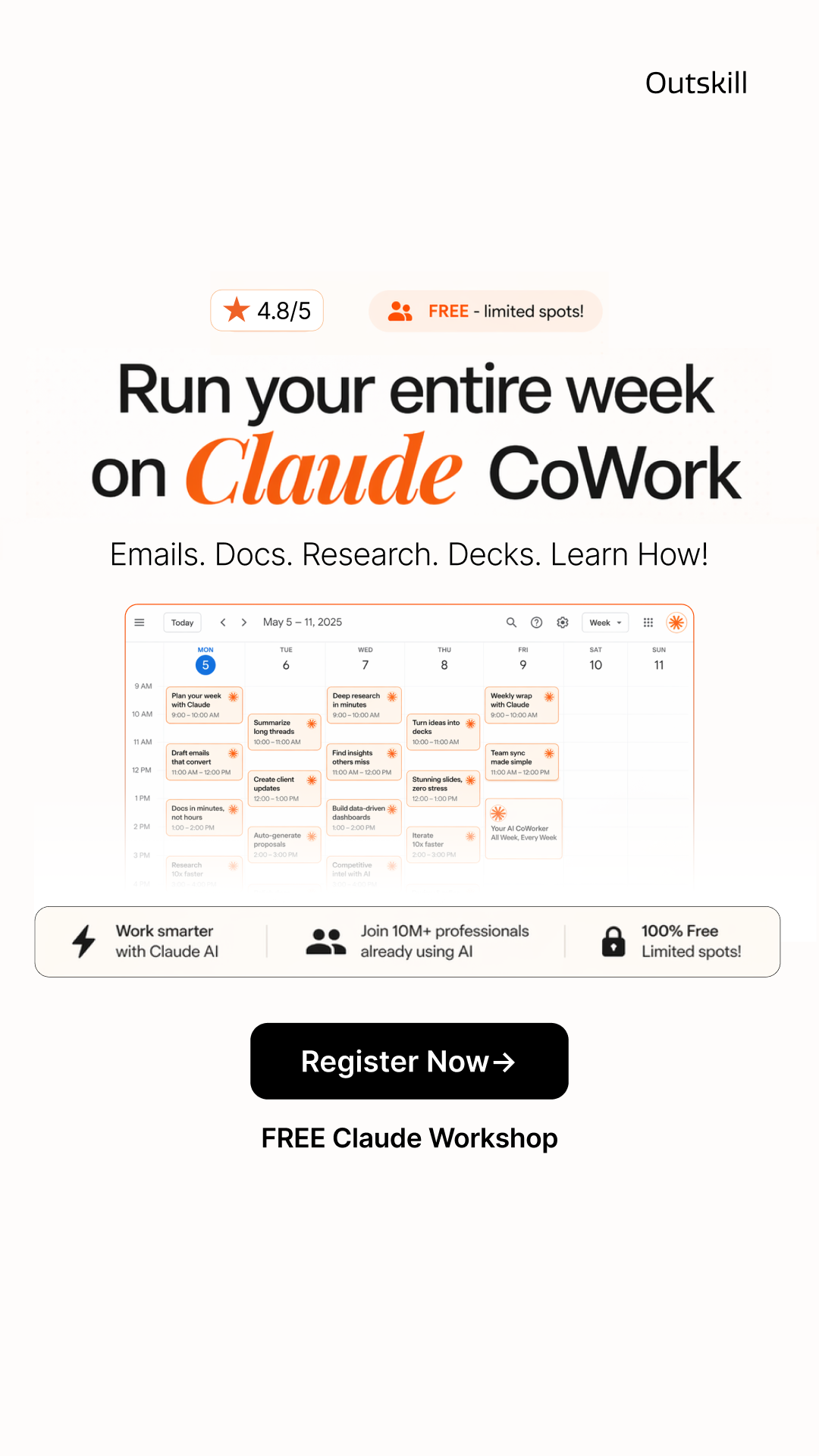 Outskill.io Facebook ad from Apr 24, 2026