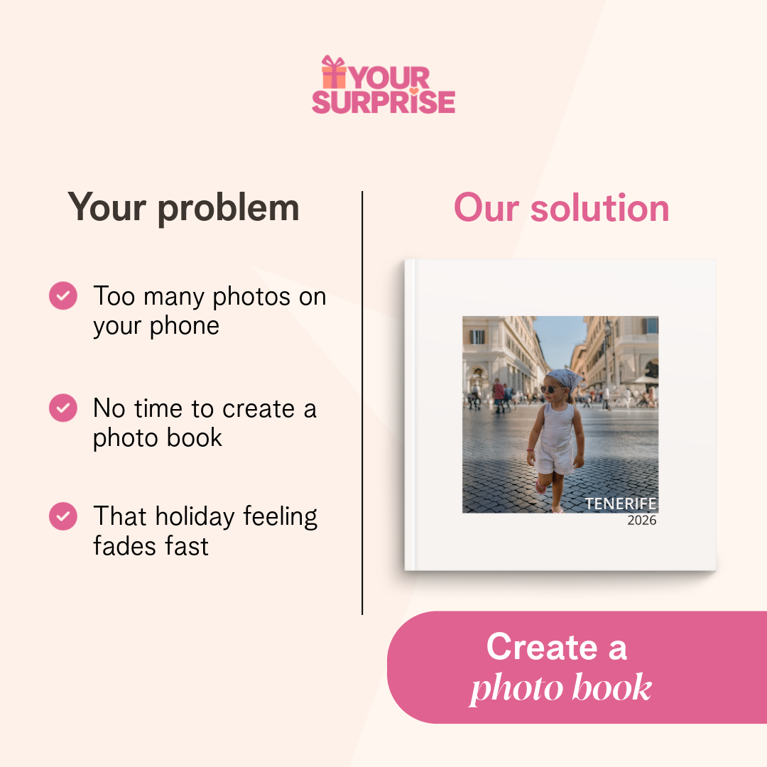 YourSurprise Facebook ad: Too many photos? Solved.