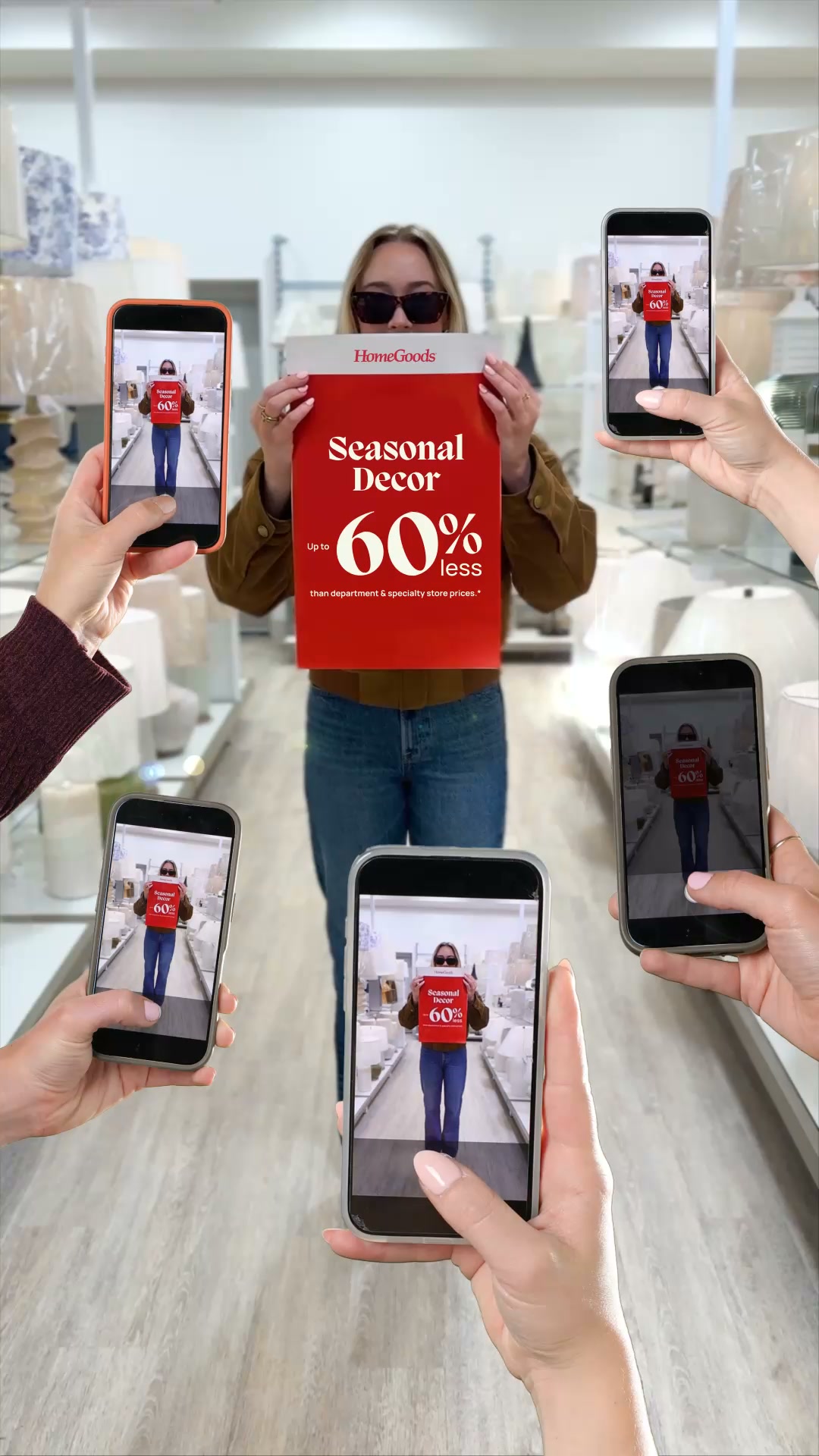 HomeGoods Facebook ad: Flash: on, full prices: off
