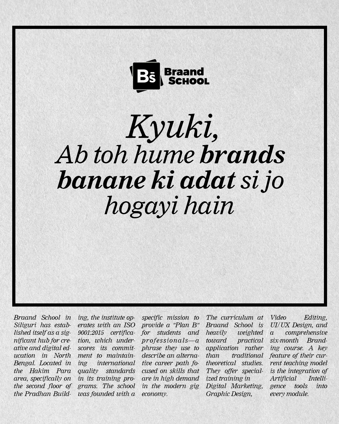 Braand School Facebook ad
