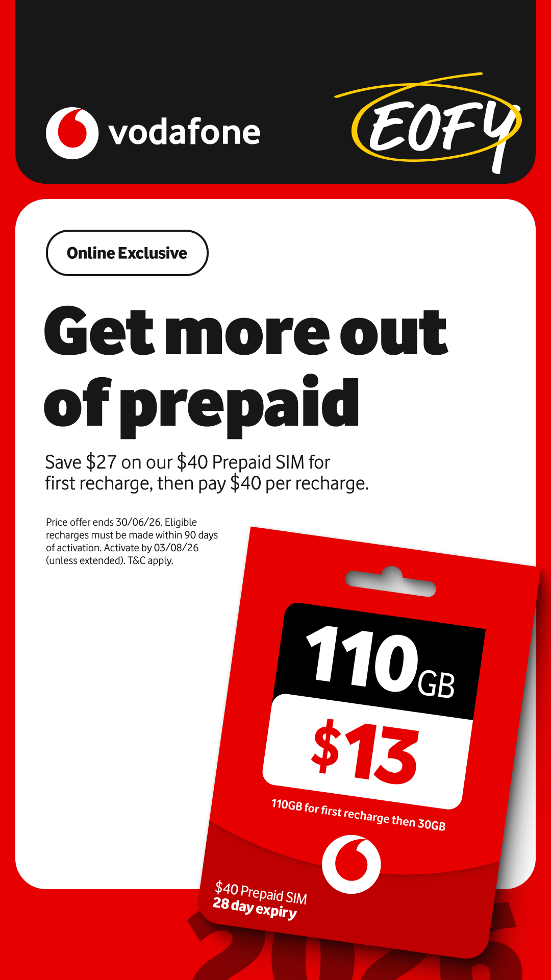 Vodafone Australia Facebook ad