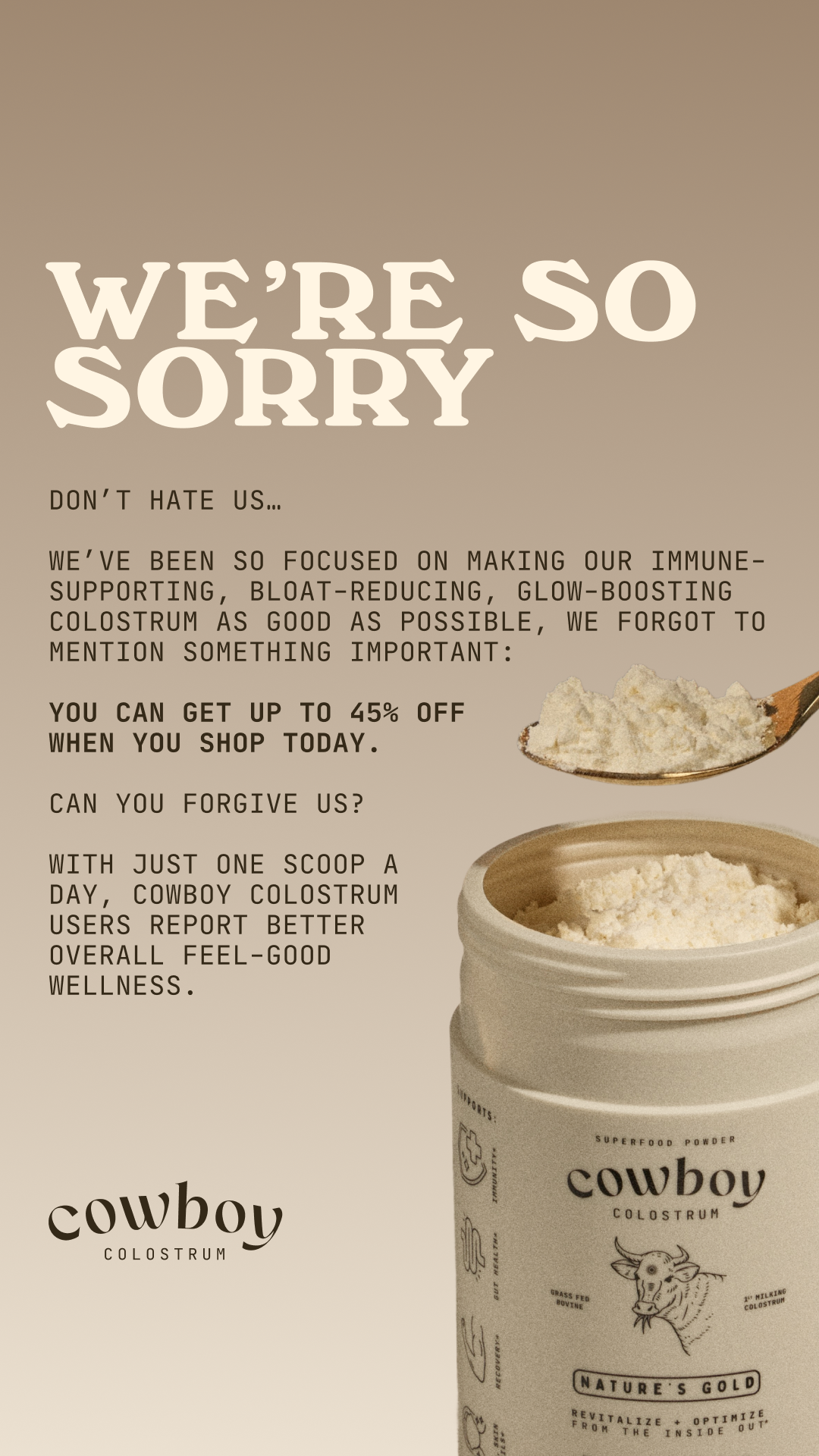 Cowboy Colostrum Facebook ad