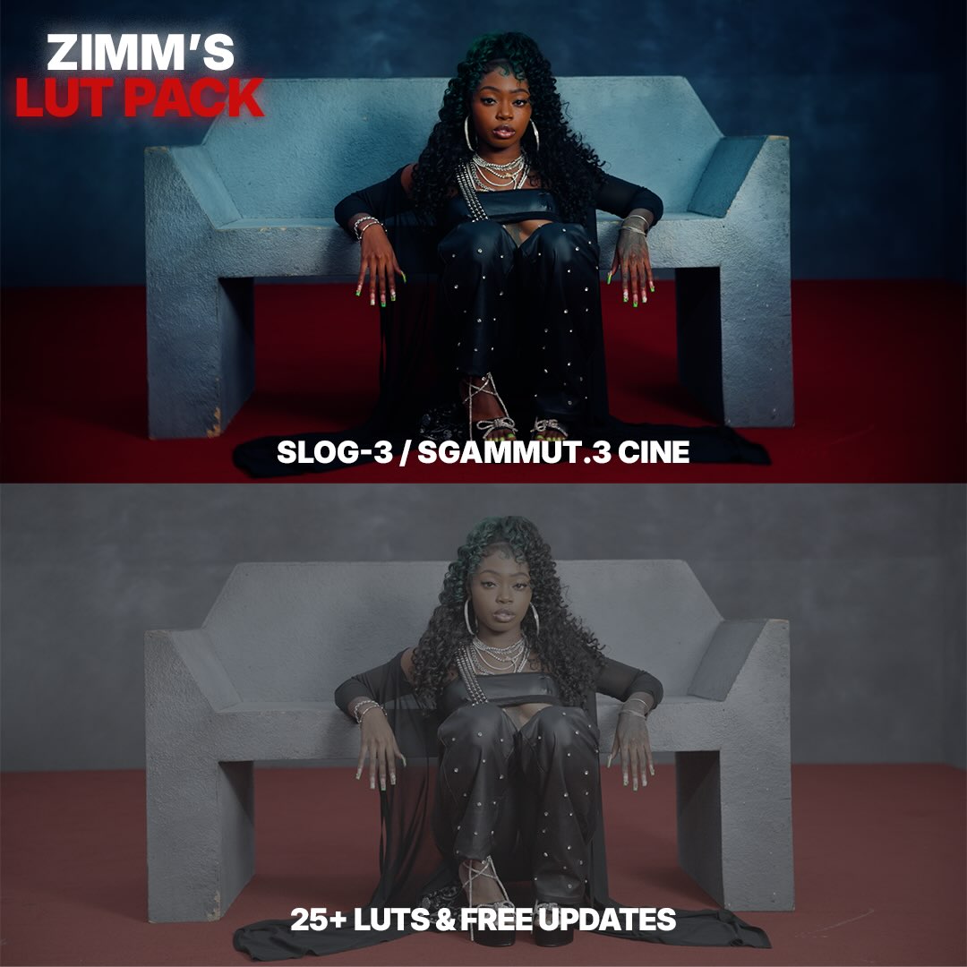 ZIMM Facebook ad: Transform your footage with the ZIMM LUT PACK…