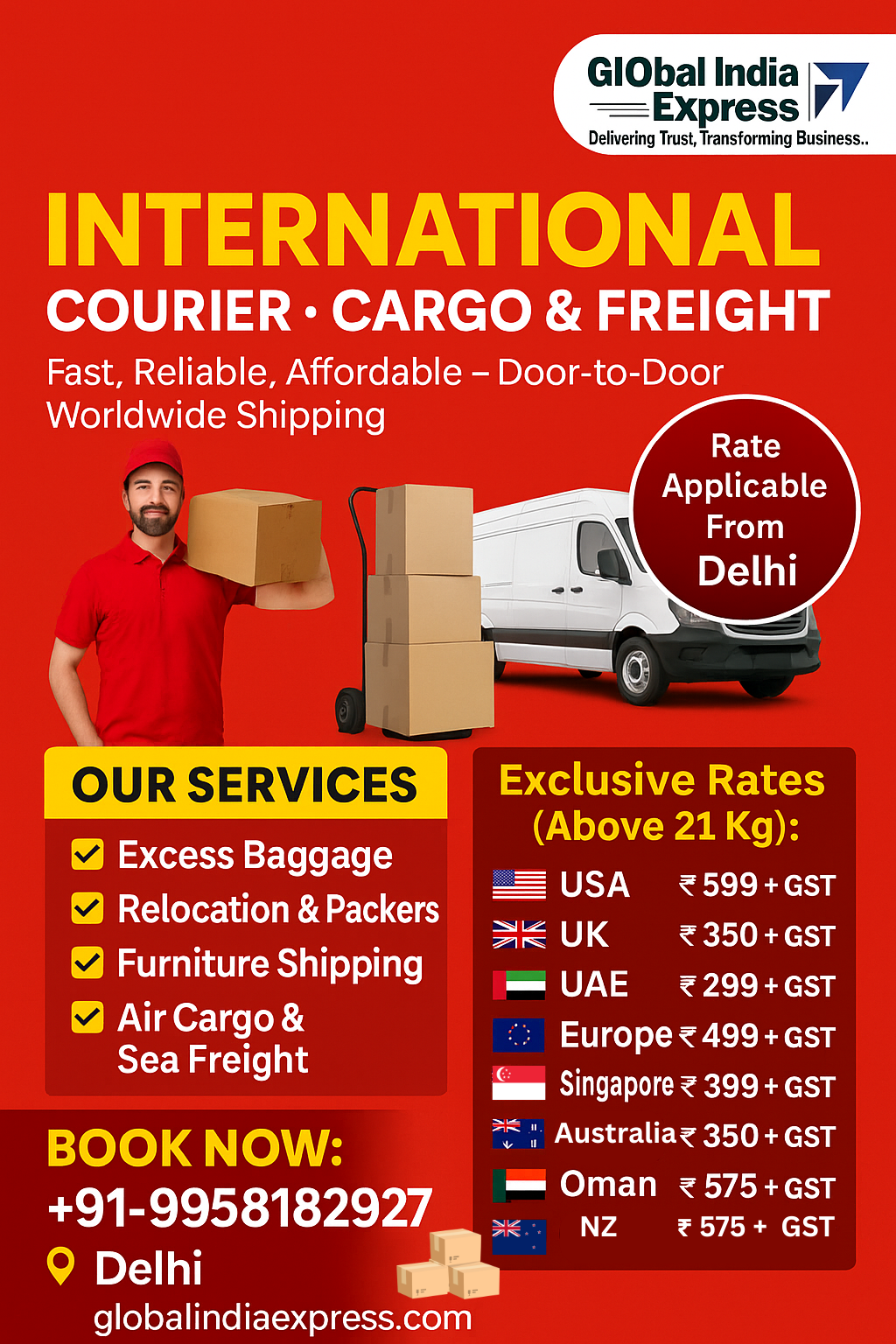 Global India Express Pvt Ltd Facebook ad: Cargo - Courier Delhi