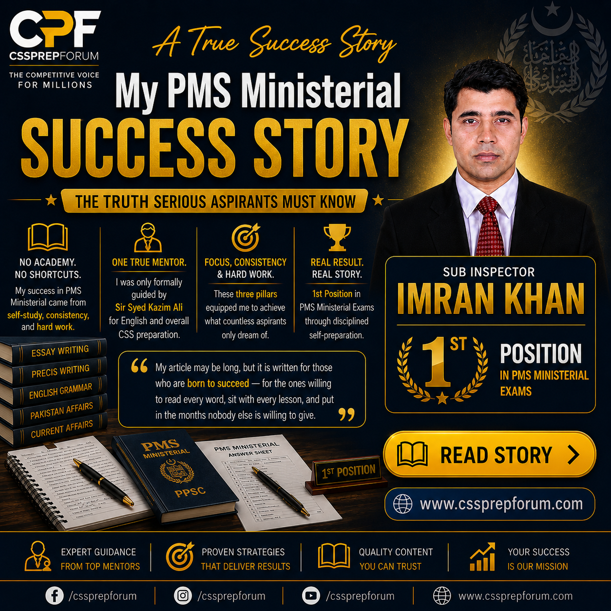 CSS Prep Forum Facebook ad: Read the success stories of CSPs, qualifiers, officers…