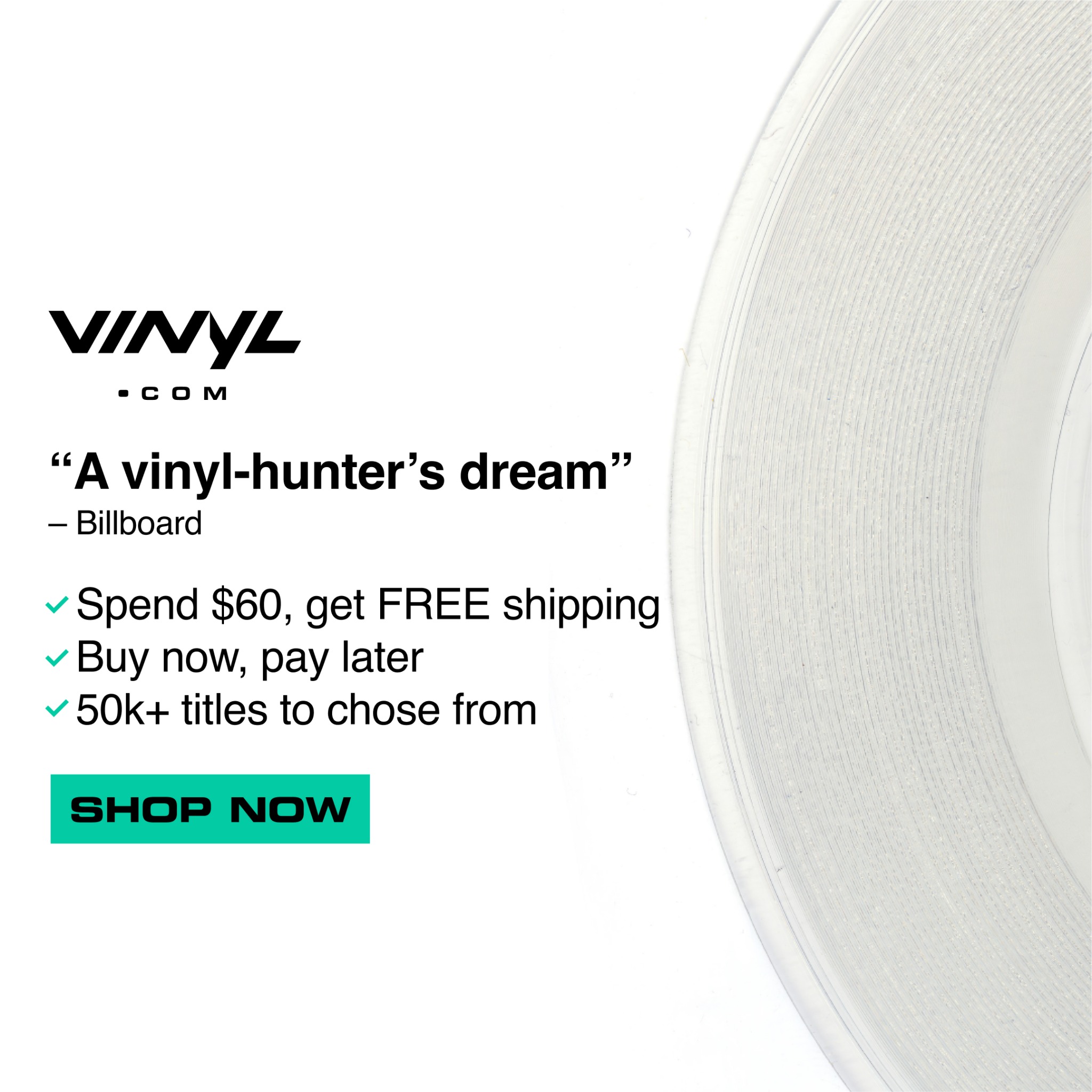 Vinyl.com Facebook ad: Vinyl Records On Sale