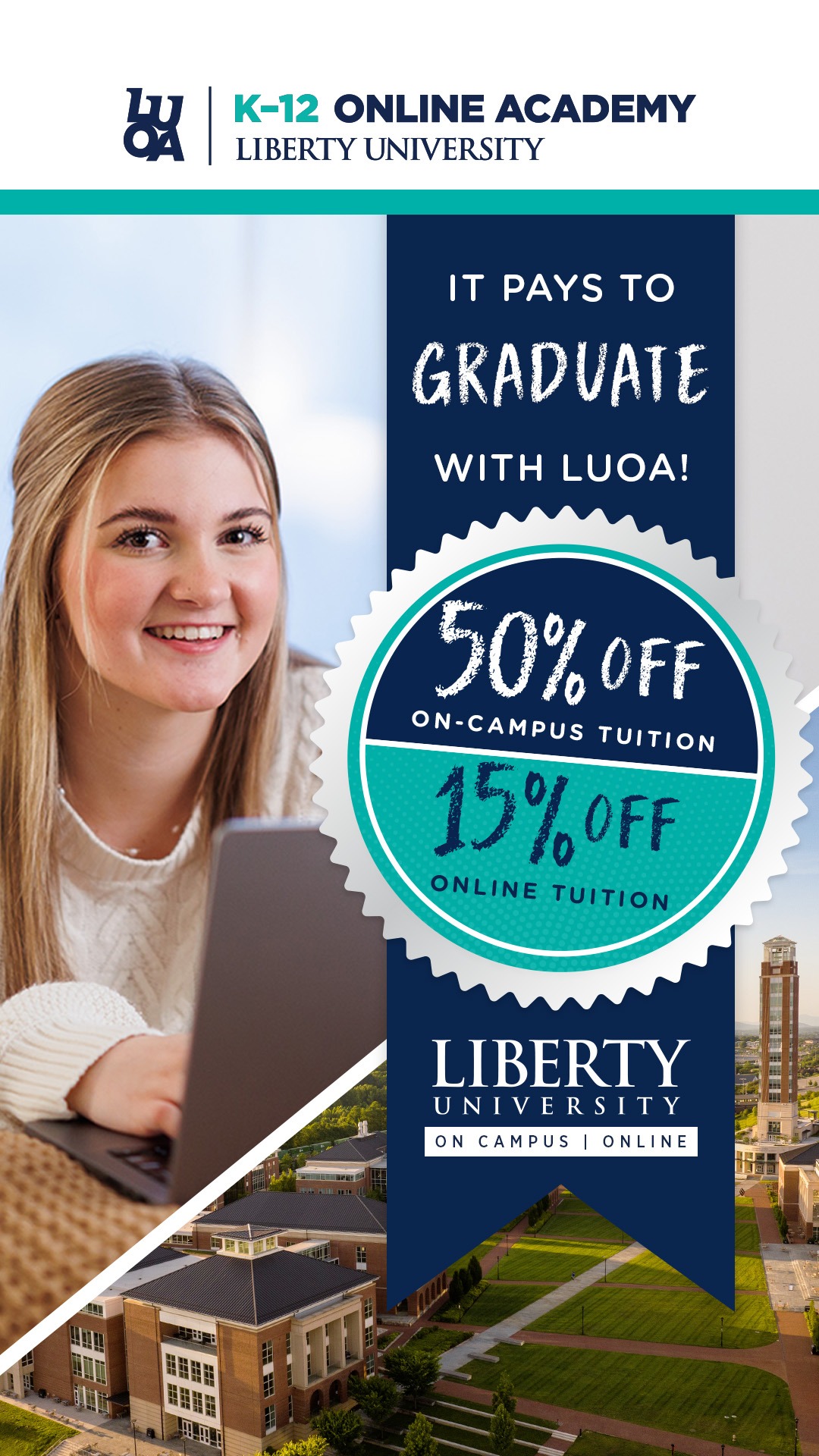 Liberty University Online Academy K-12 Facebook ad
