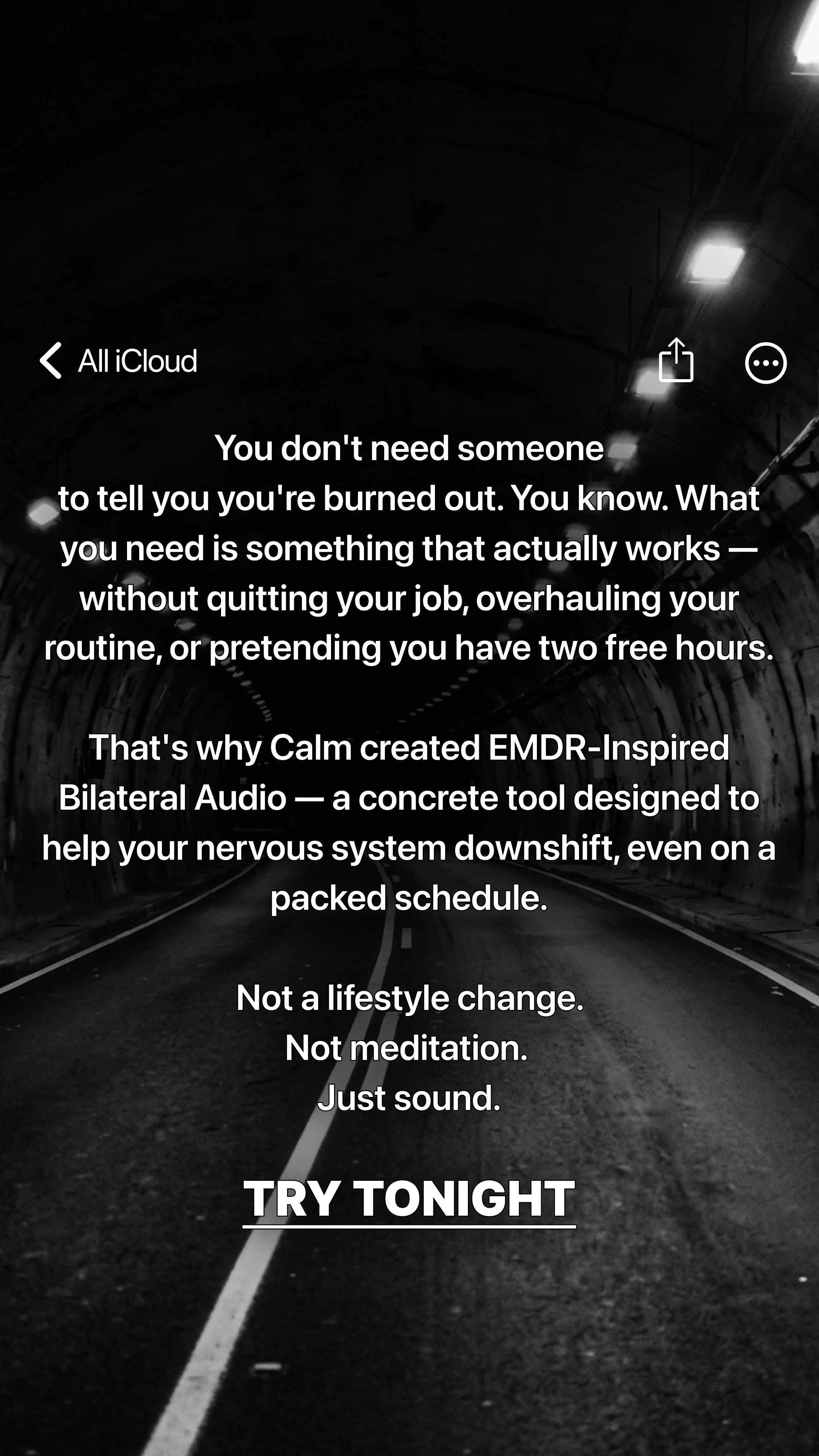 Calm Facebook ad
