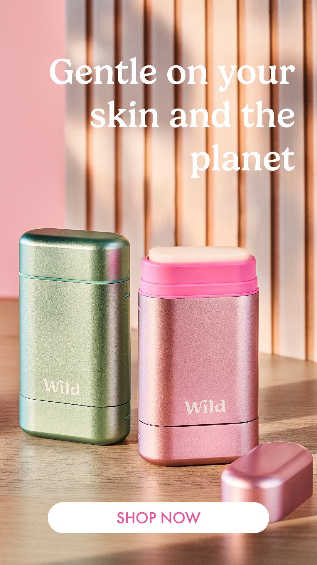 Wild Facebook ad: Wild deodorant, 98% natural, totally effective.