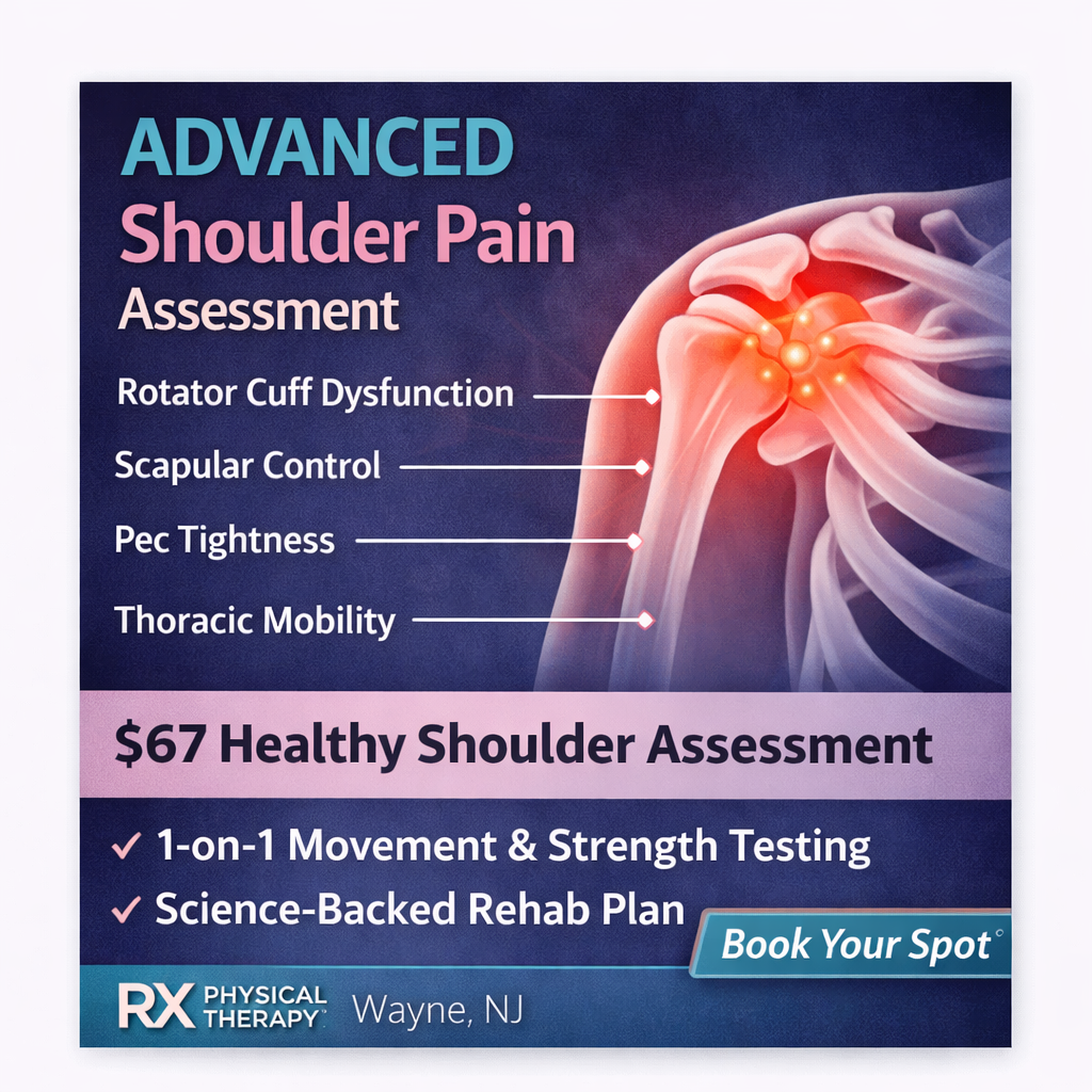 RX Physical Therapy Facebook ad: $67 Complete Shoulder Assessment And Plan