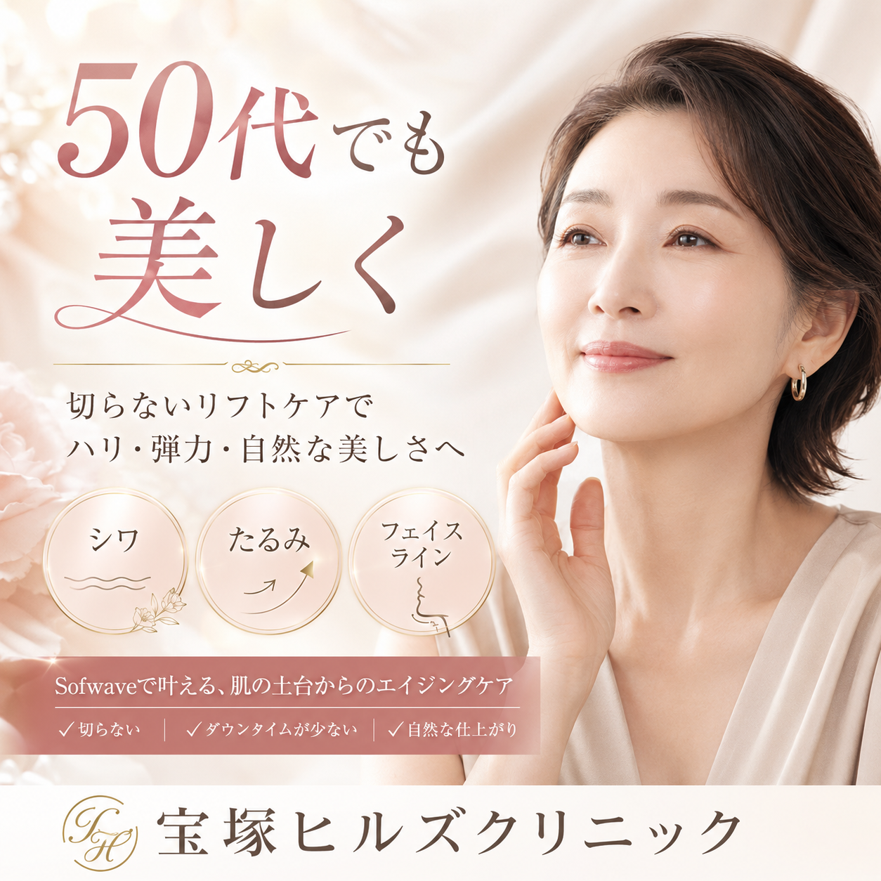 宝塚ヒルズクリニック Facebook ad: 50代でも美しく