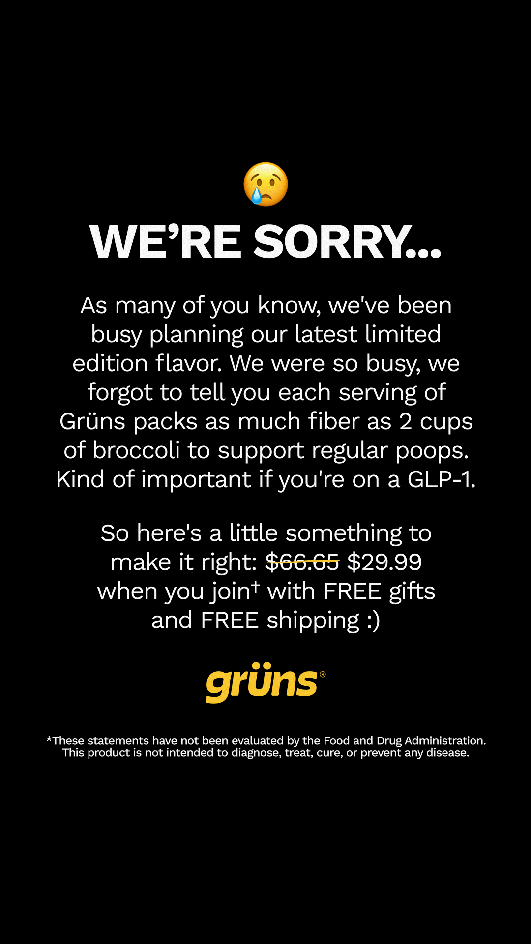 Grüns Facebook ad
