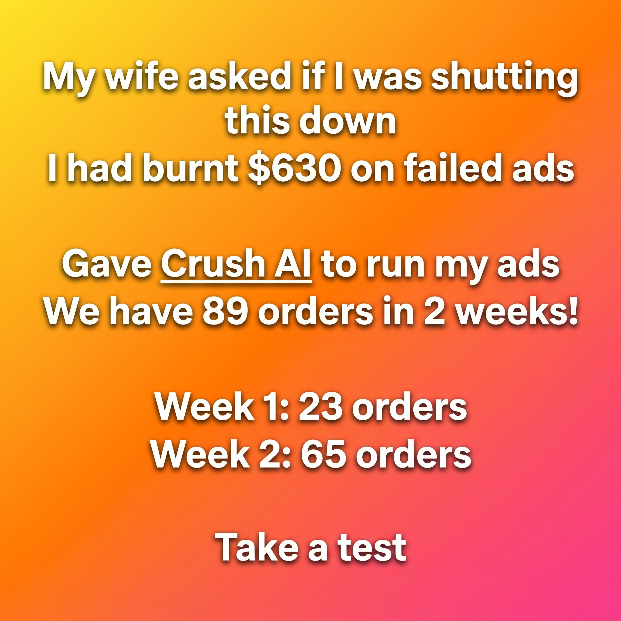 trycrush.ai Facebook ad