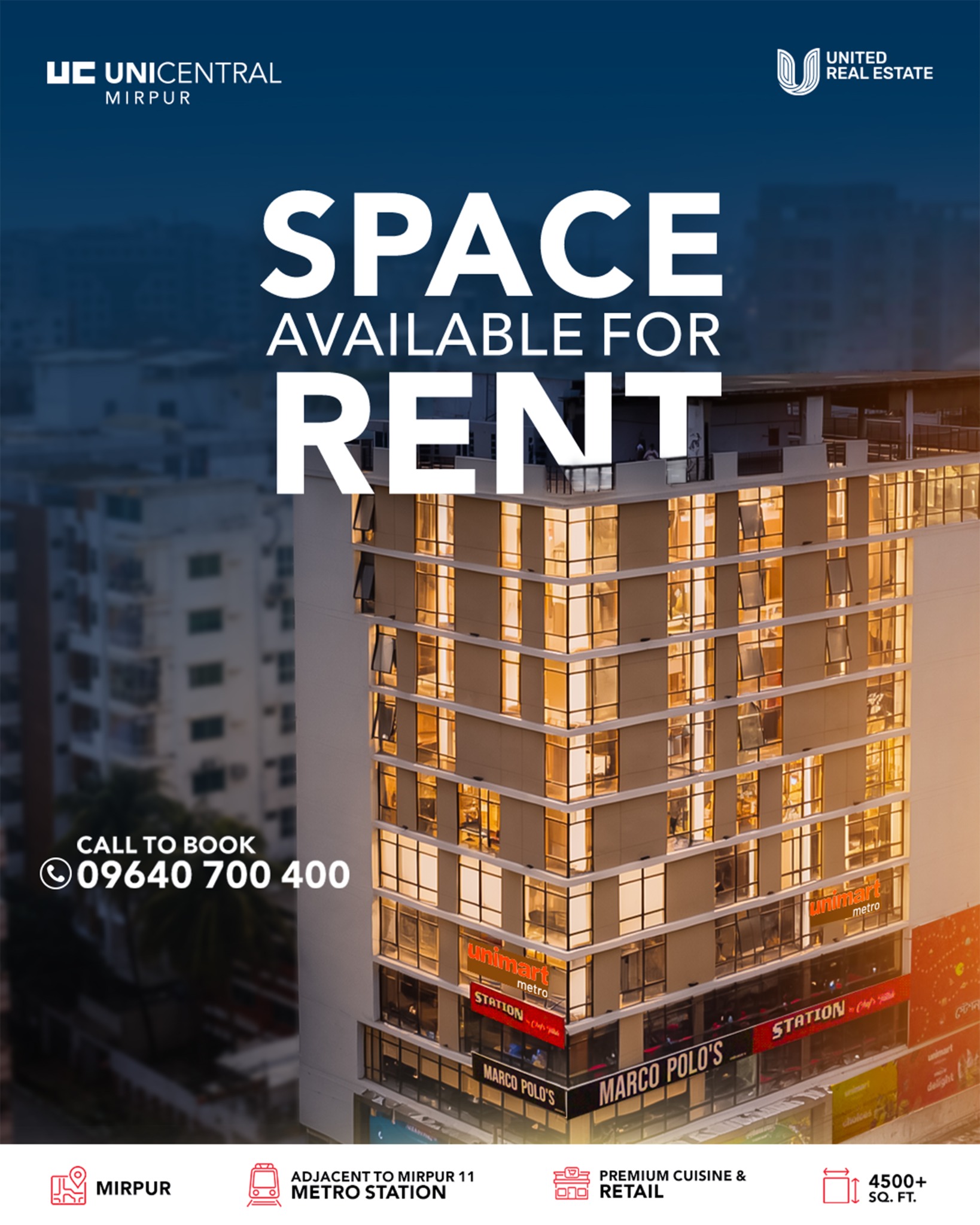 United Real Estate Facebook ad: A new landmark at Mirpur.