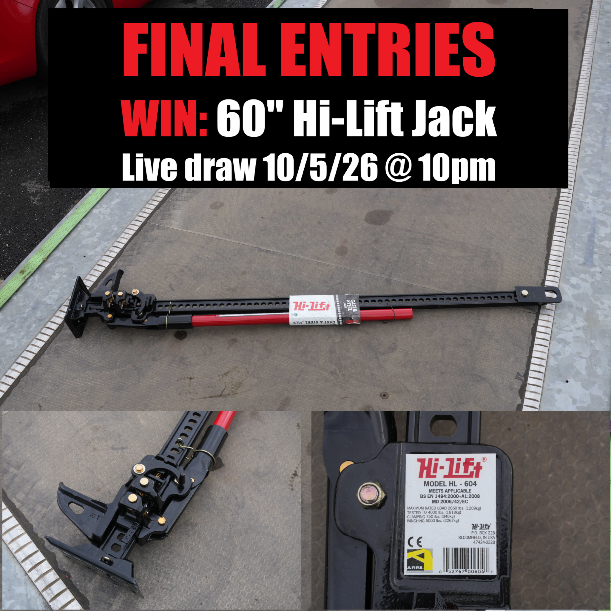 4x4 Giveaways  Facebook ad