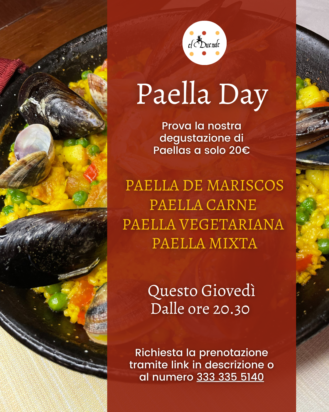 El Duende Ristorante Facebook ad: Partecipa al Paella Day