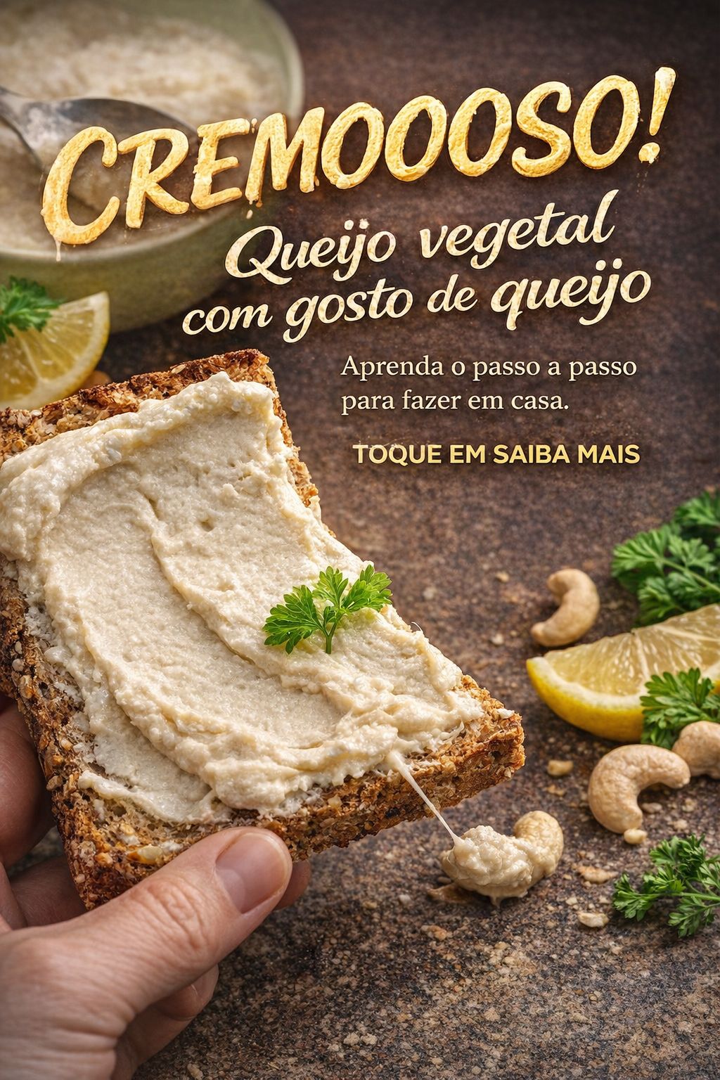 Vegan Cheese Lover Facebook ad: Queijo Vegetal Cremoso - sua solução