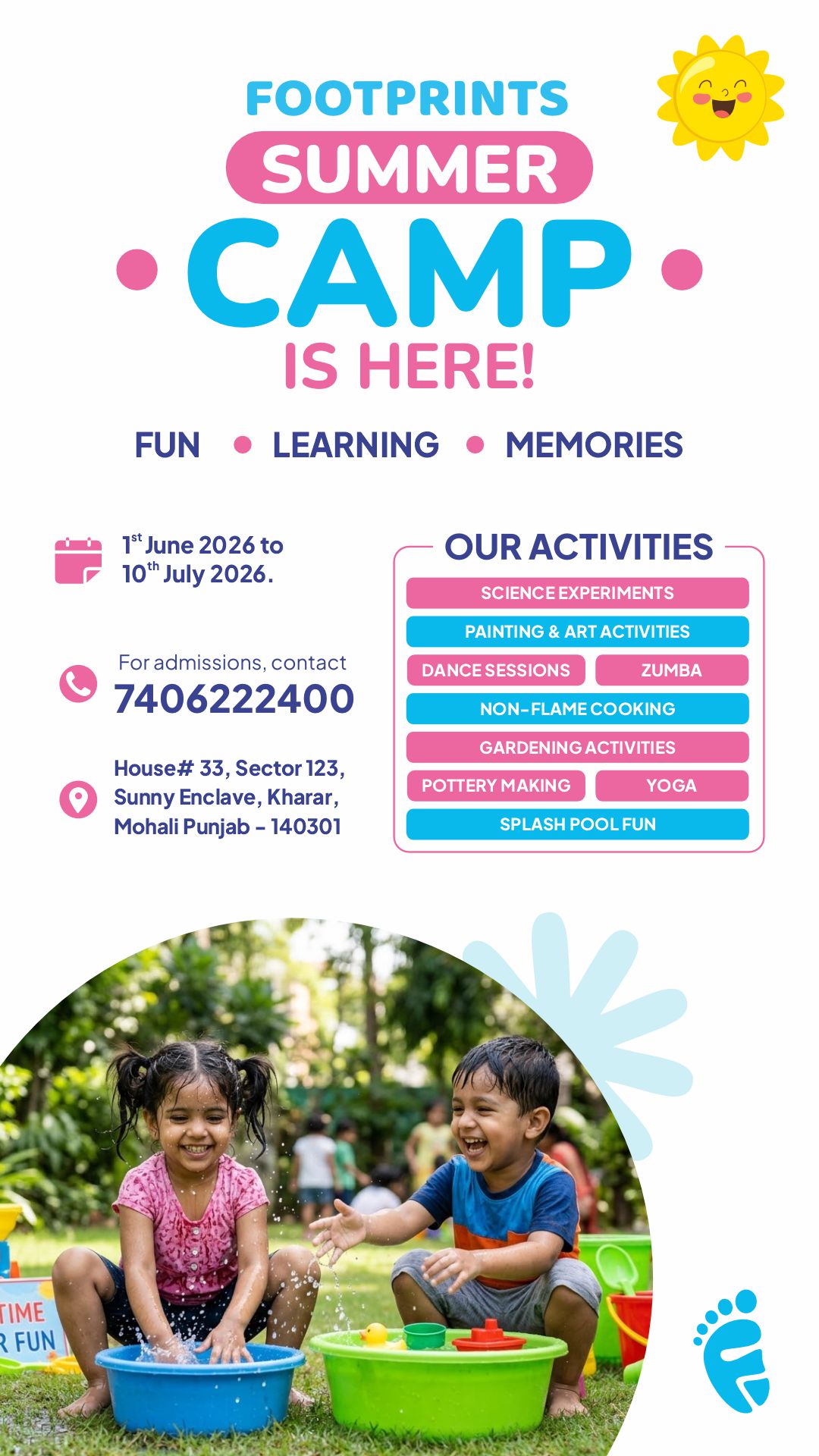 Footprints Preschool and Daycare Facebook ad from May 25, 2026