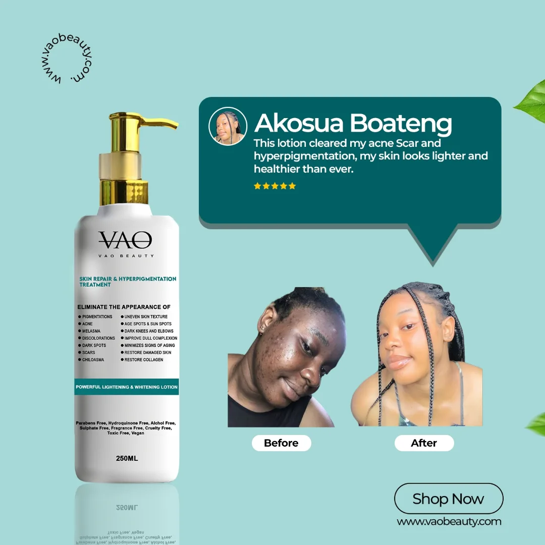 vaobeautyofficial Facebook ad: Transform and glow your skin evenly from head…