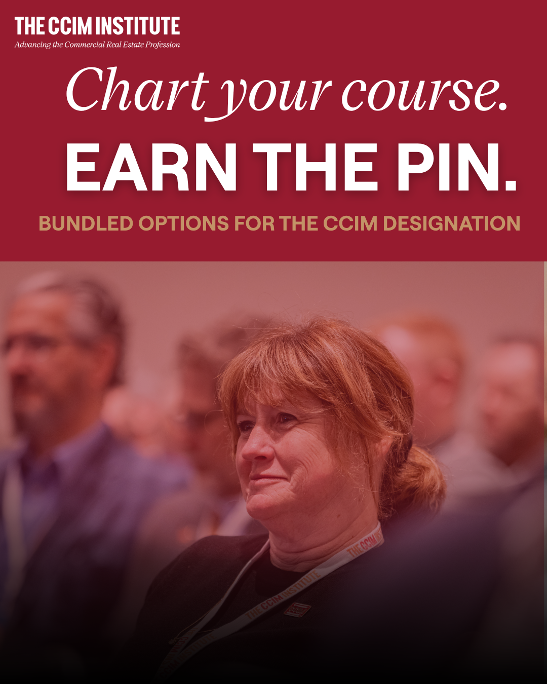 The CCIM Institute Facebook ad: Save time. Save money.