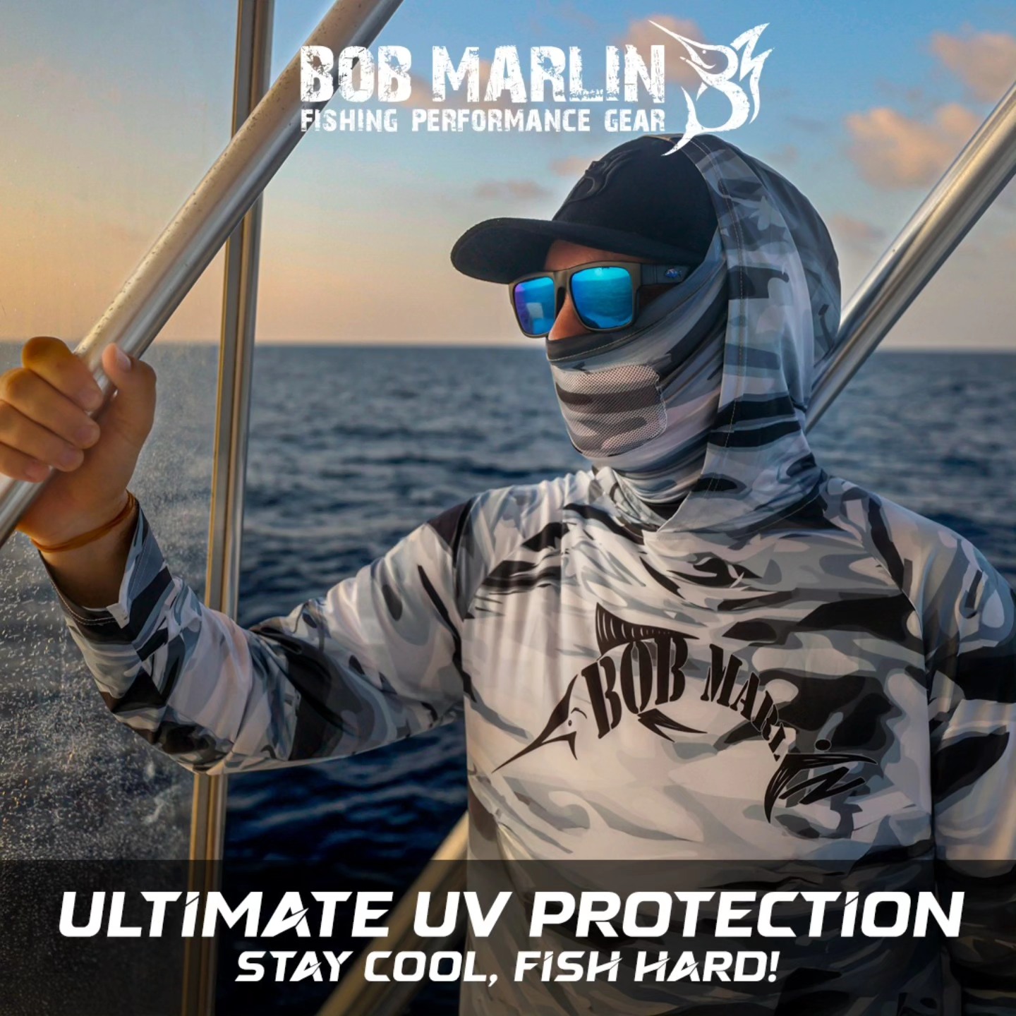 Bob Marlin Gear Facebook ad: Stay comfortable and protected on the water!