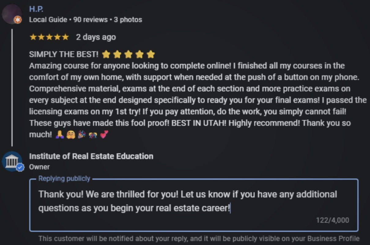 Institute Of Real Estate Education Facebook ad