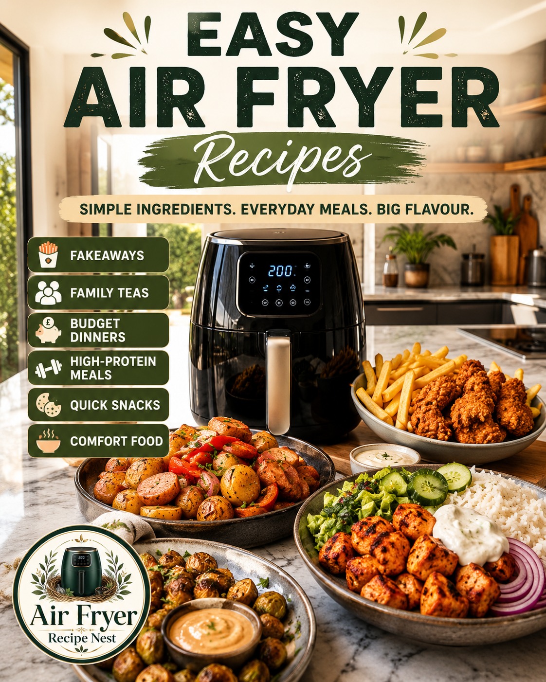 Air Fryer Recipe Nest Facebook ad: Easy air fryer recipes for everyday homes: fakeaways…