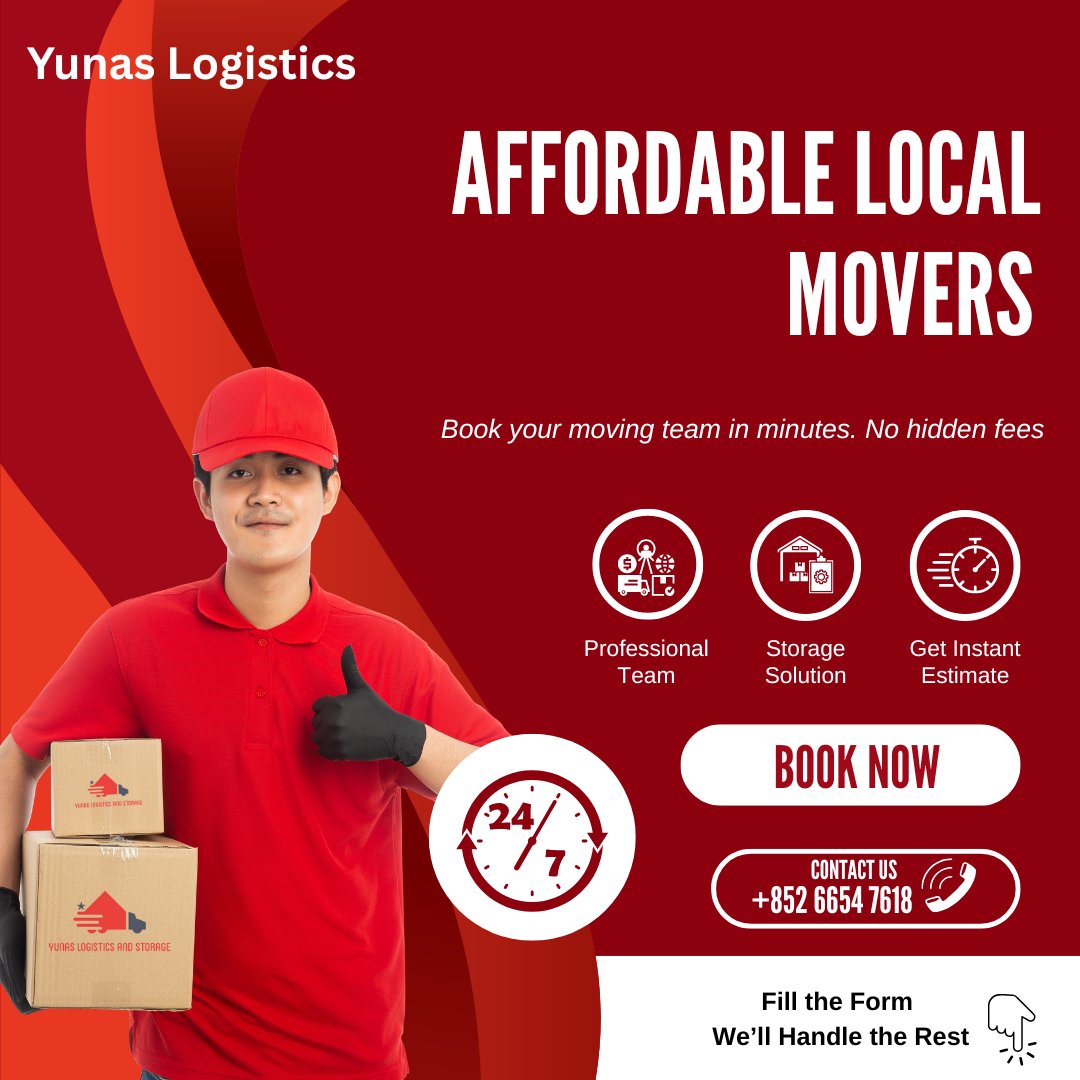 Yunas Logistics HK Facebook ad: Looking for reliable movers in your area?