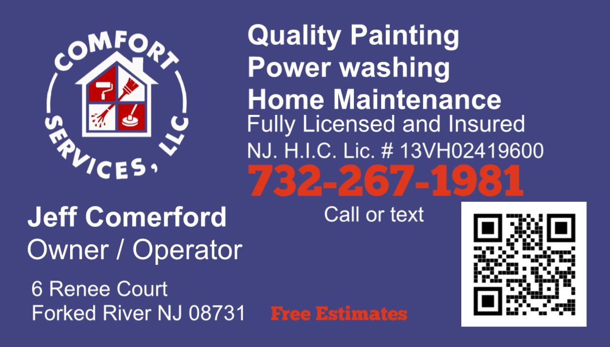 Comfort Services, LLC. Facebook ad: Painting, Power washing, Handyman Services.