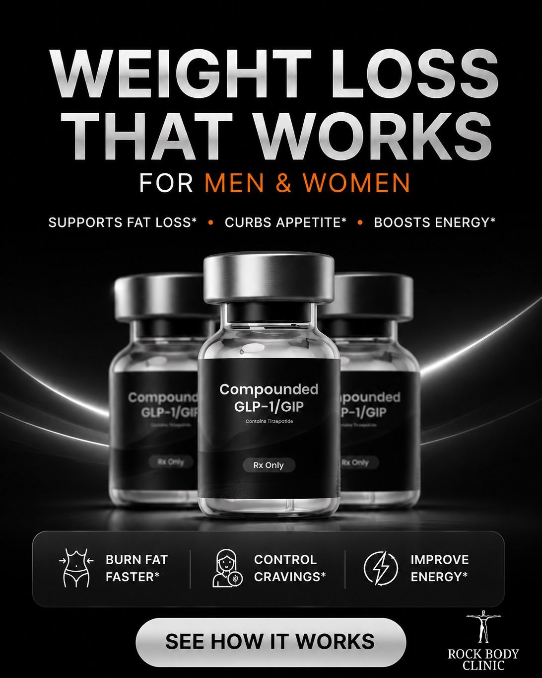 Rock Body Clinic Facebook ad: Medical Weight Loss Designed for You