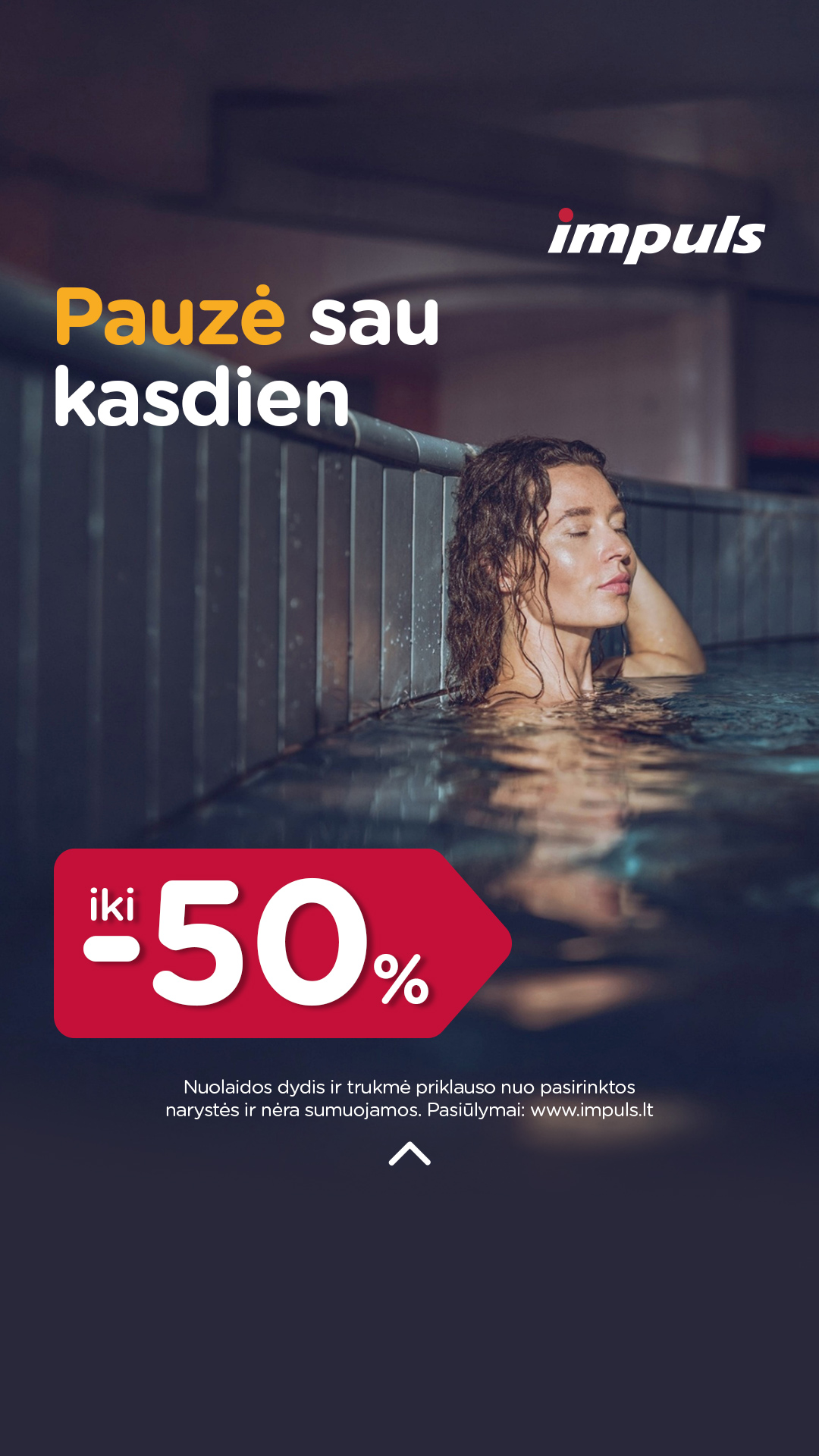 Impuls sveikatingumo klubai Facebook ad: SPA kasdien iki -50 %