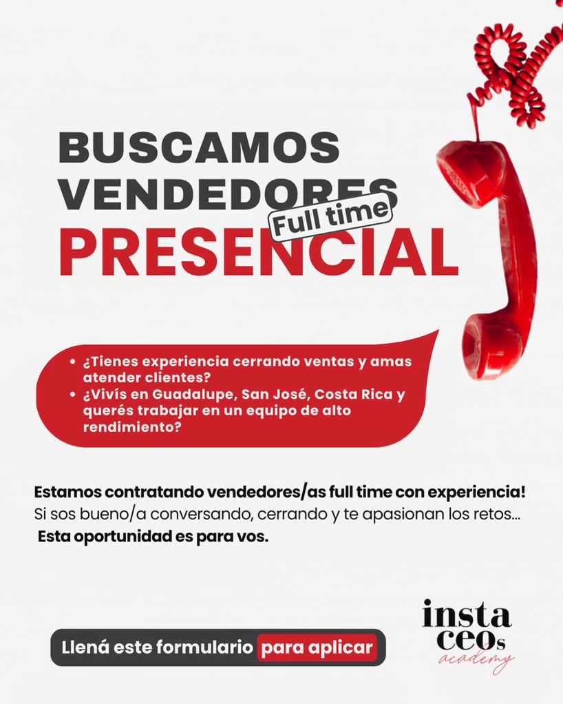 Gerry González Facebook ad: Aplicación a Ejecutivo de Ventas (Closer) Presencial - San…