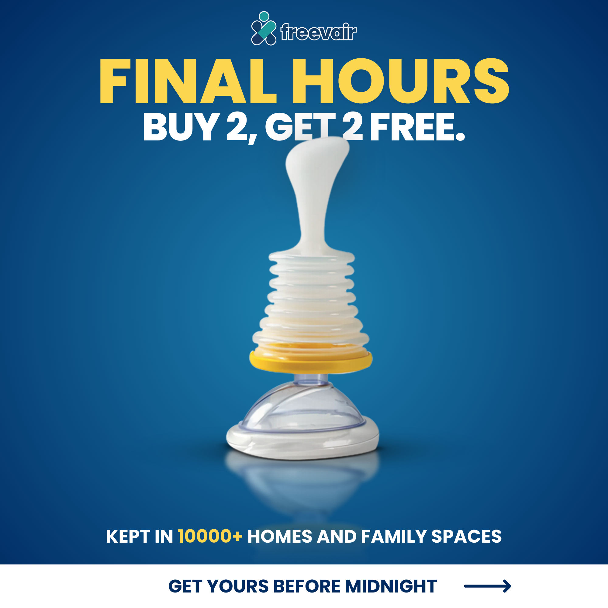 Freevair Facebook ad: Finally Sleep Through the Night Again.