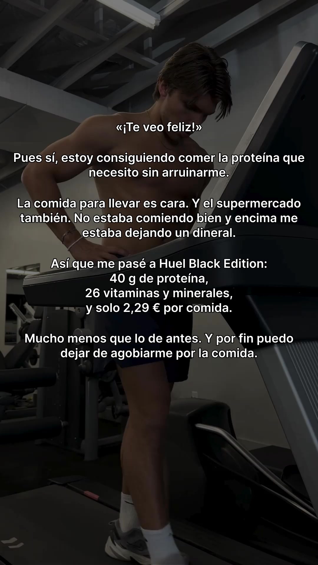 Huel Facebook ad: Proteína sin los preparativos