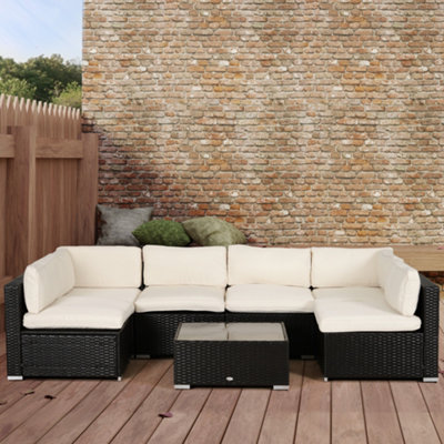 B&Q Facebook ad: Outsunny Garden Rattan Sofa Set Polyester Cover…