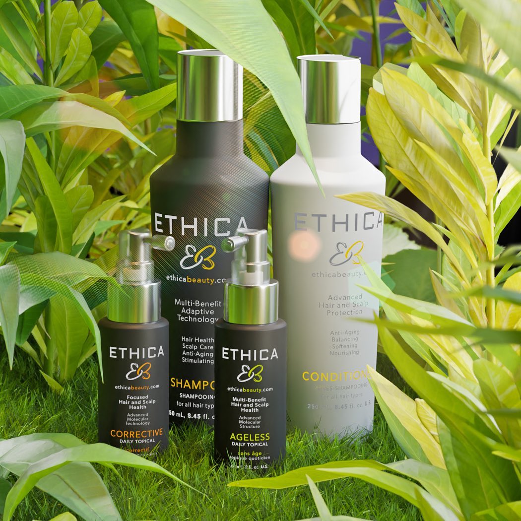 Ethica Beauty Facebook ad: Plant Based Care for Healthy Strong Hair