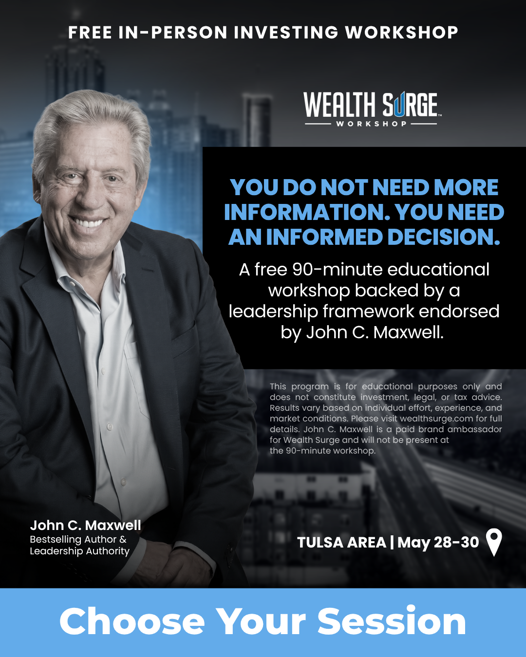Wealth Surge Workshop Facebook ad