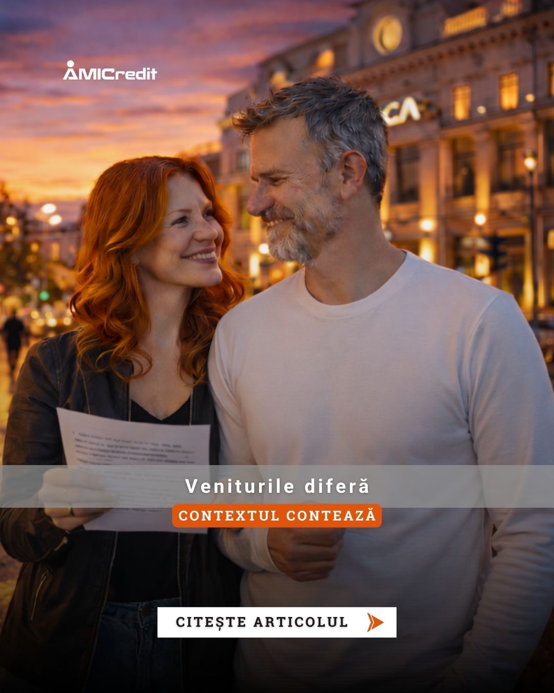 AMICredit Romania Facebook ad: Avantajele se văd.