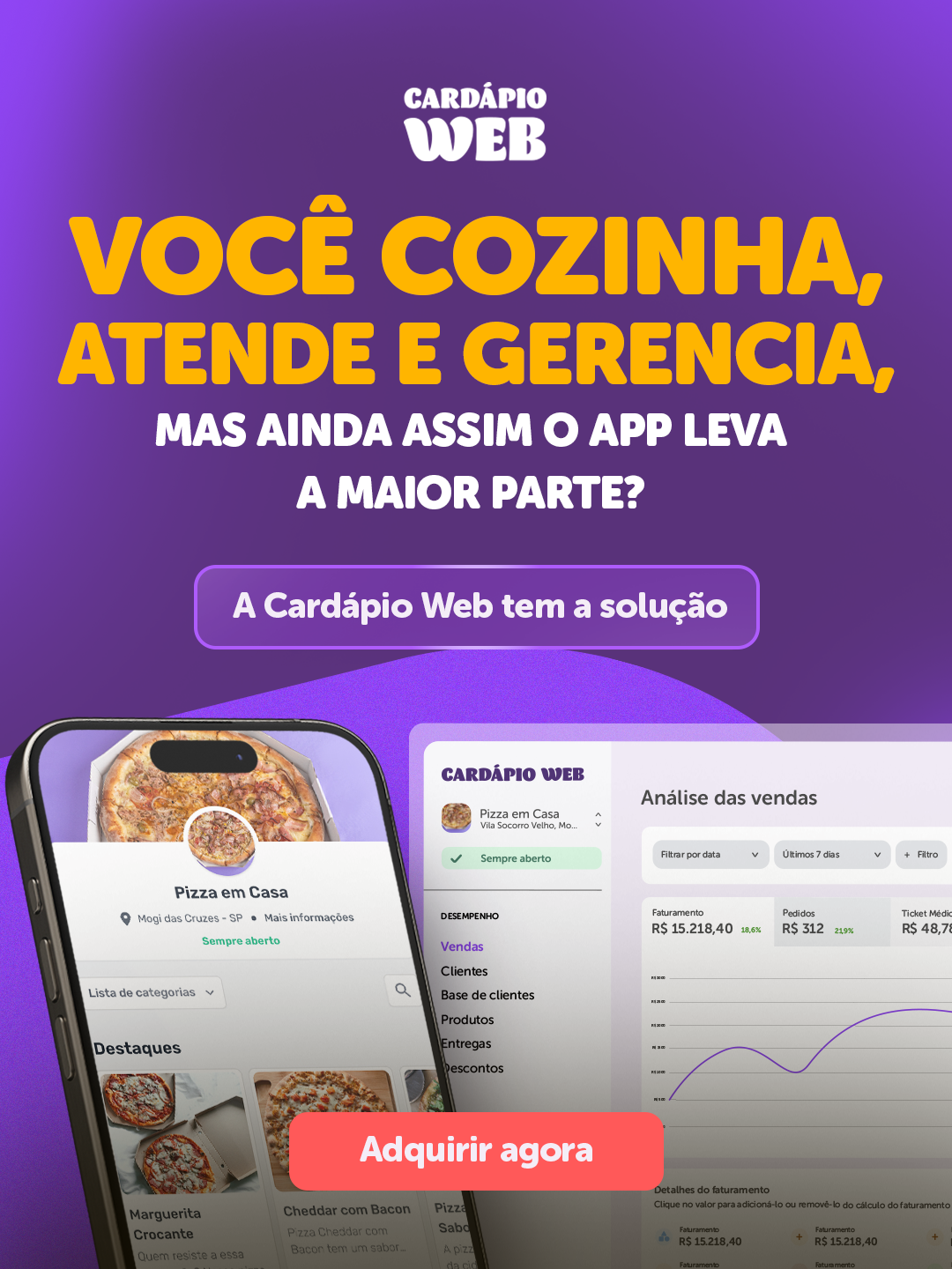 Cardápio Web Facebook ad