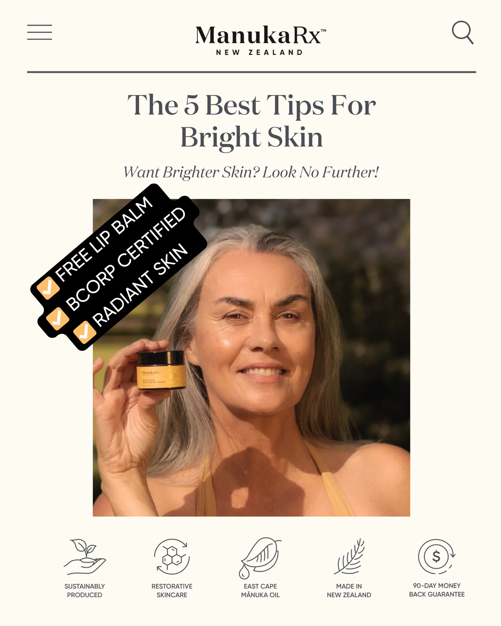 ManukaRx Natural Skincare Facebook ad