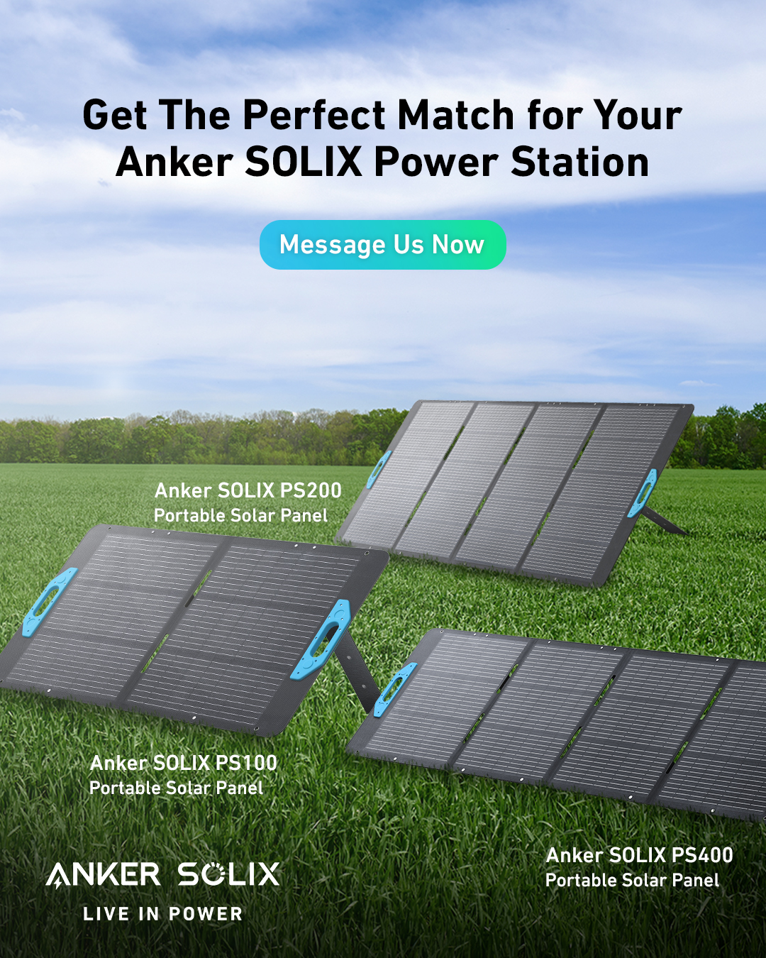 Anker SOLIX by Prime Tech Facebook ad: Charge Anywhere. Powered by the Sun.