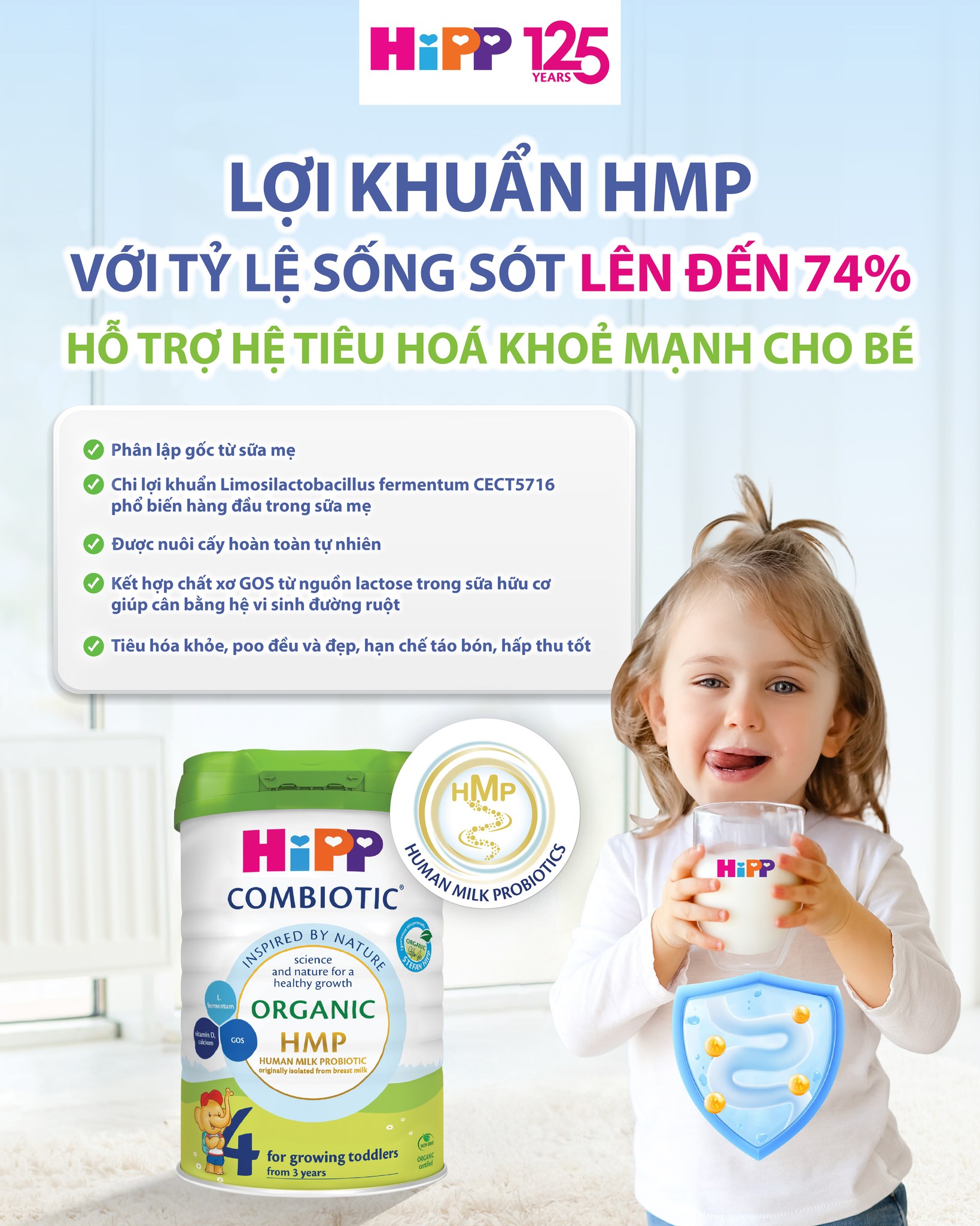 HiPP Việt Nam Facebook ad: LỢI KHUẨN HMP VỚI TỶ LỆ SỐNG SÓT…