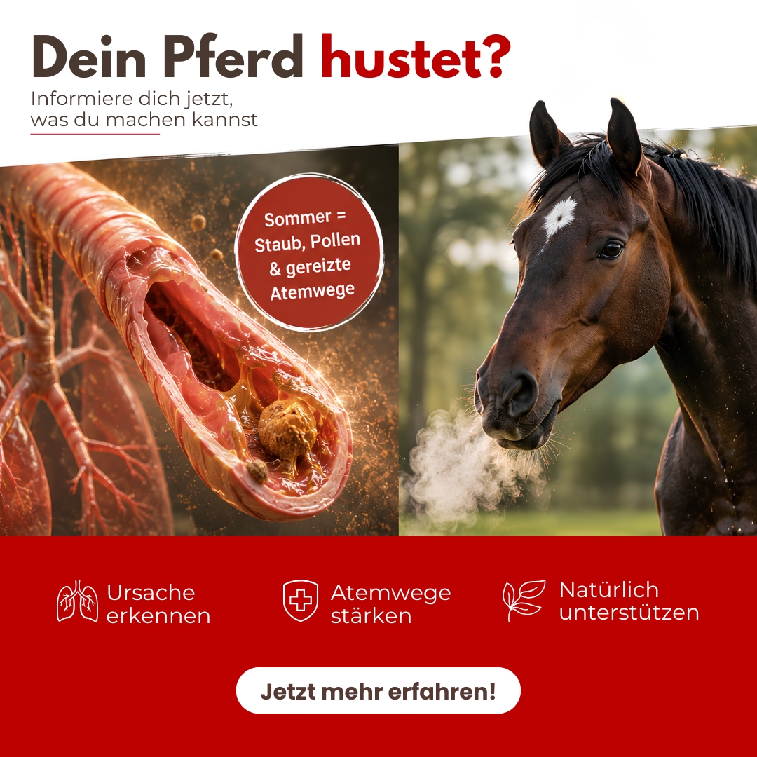 Vet Nature Journal Facebook ad: Hustet dein Pferd häufiger als sonst?